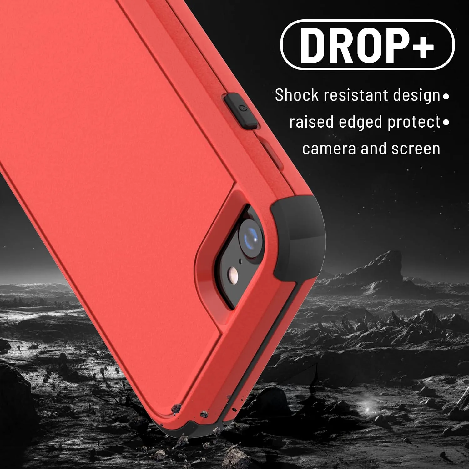 X-belmox Heavy Duty Phone Case for iPhone SE 3rd Generation 4.7", Red/Black