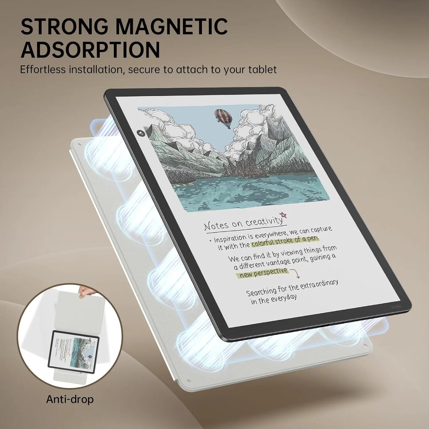 MoKo Magnetic Case for 11" Kindle Scribe 3rd & Colorsoft 1st, Flowers