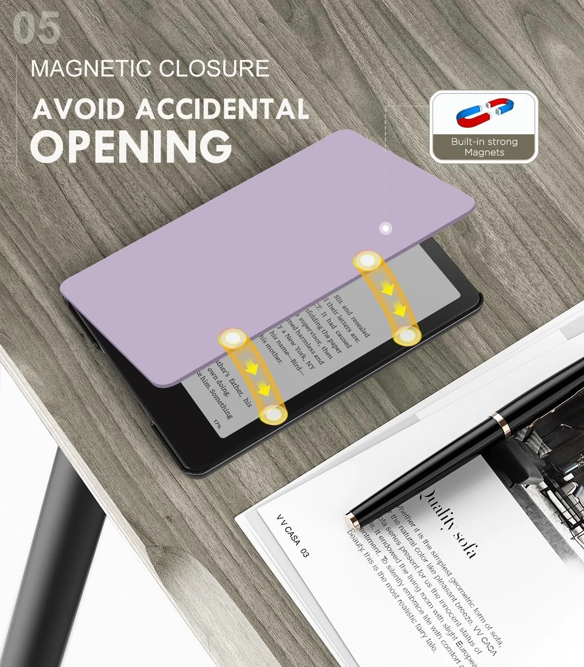 Moko Case for 7" Kindle Paperwhite 12th Gen 2024/Colorsoft, Taro Purple