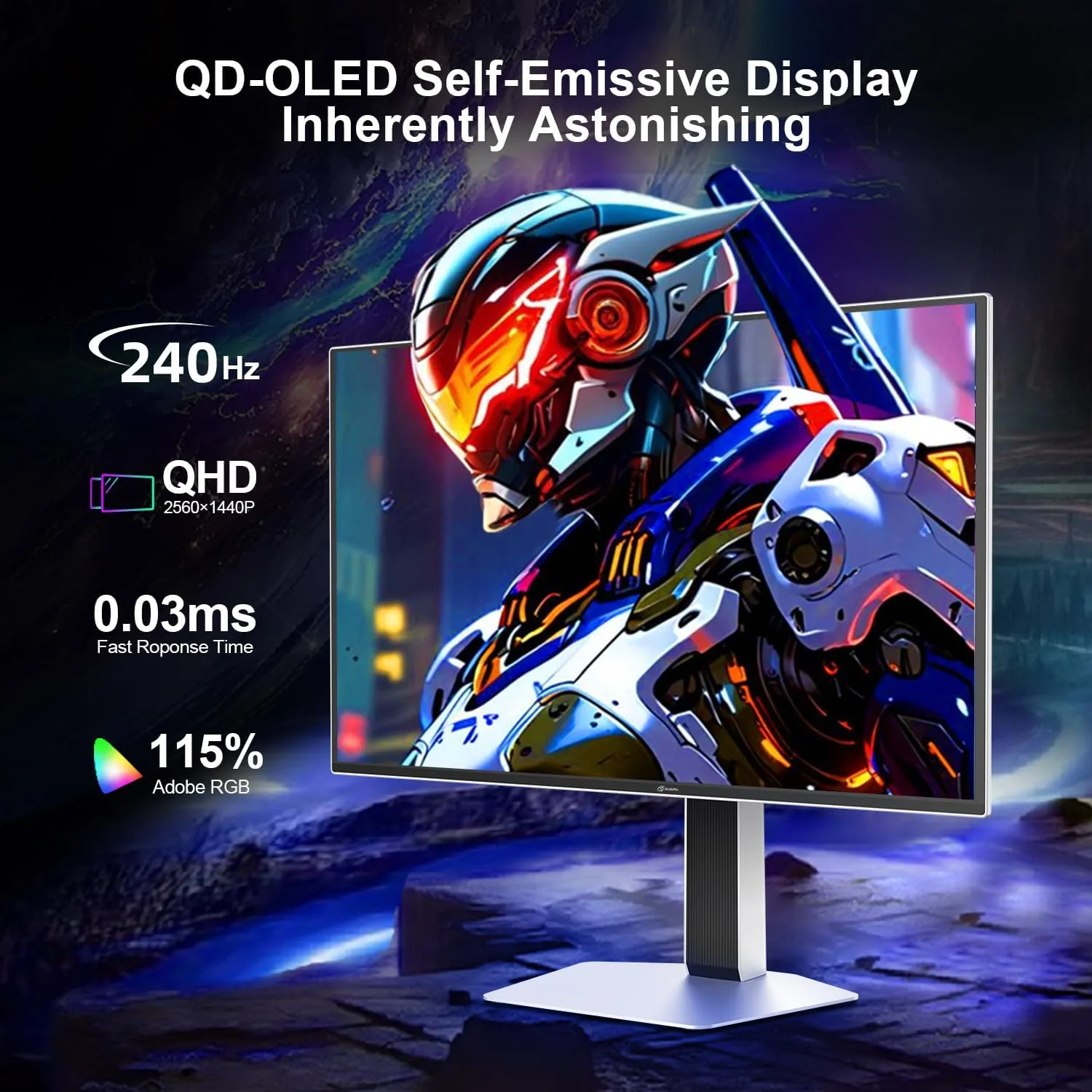 ArcticPro 27 Inch QD-OLED Gaming Monitor 240Hz, QHD 1440p, 0.03ms(GtG)