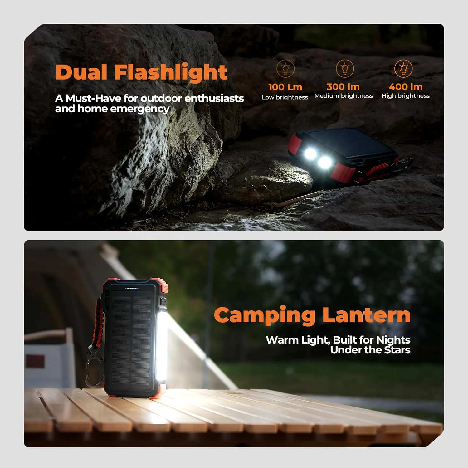 BLAVOR Solar Power Bank 20000mAh, Wireless Charger for Phones & Apple Watch