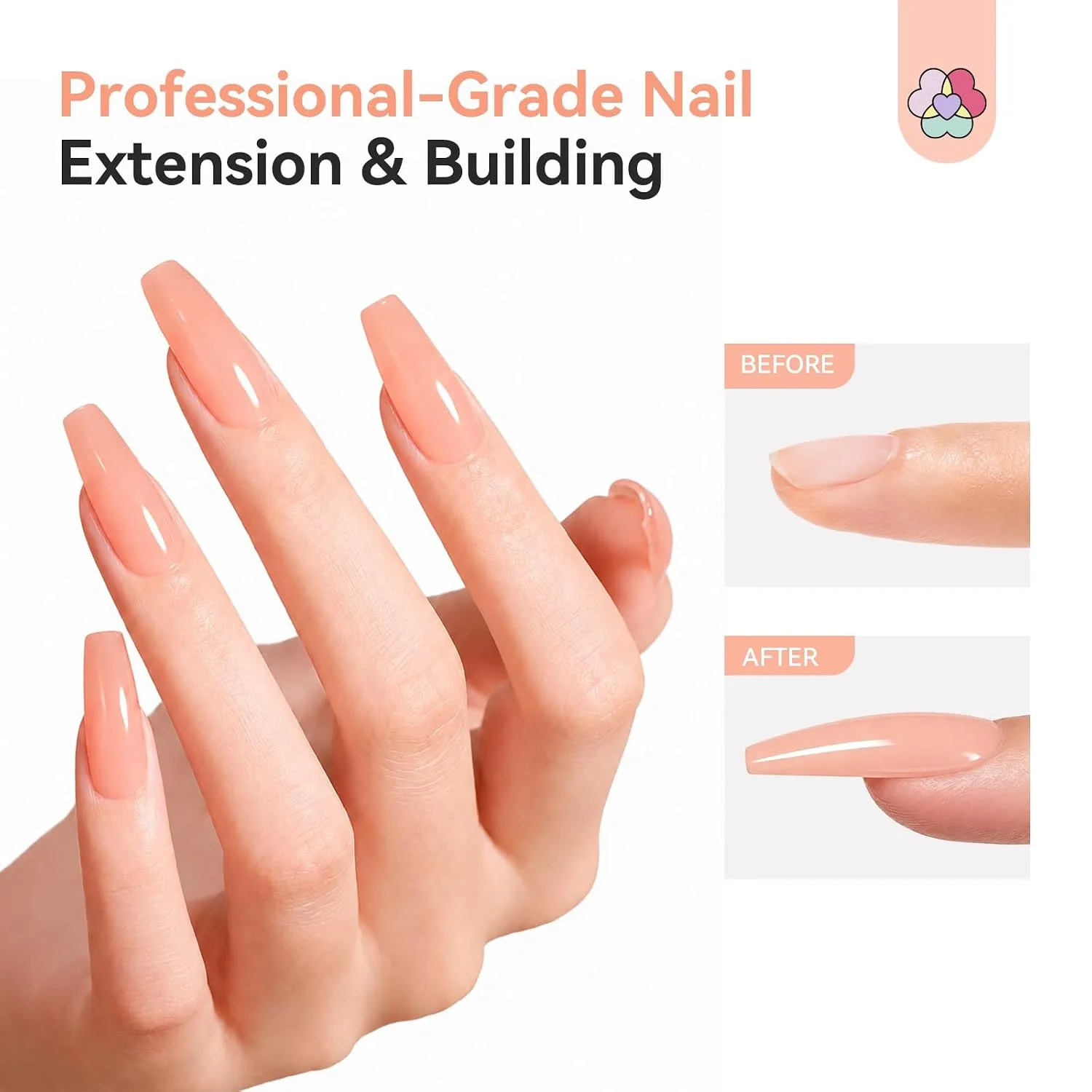 SAVILAND Builder Nail Gel Nude 3.5 oz for Nail Extensions & Manicure Art