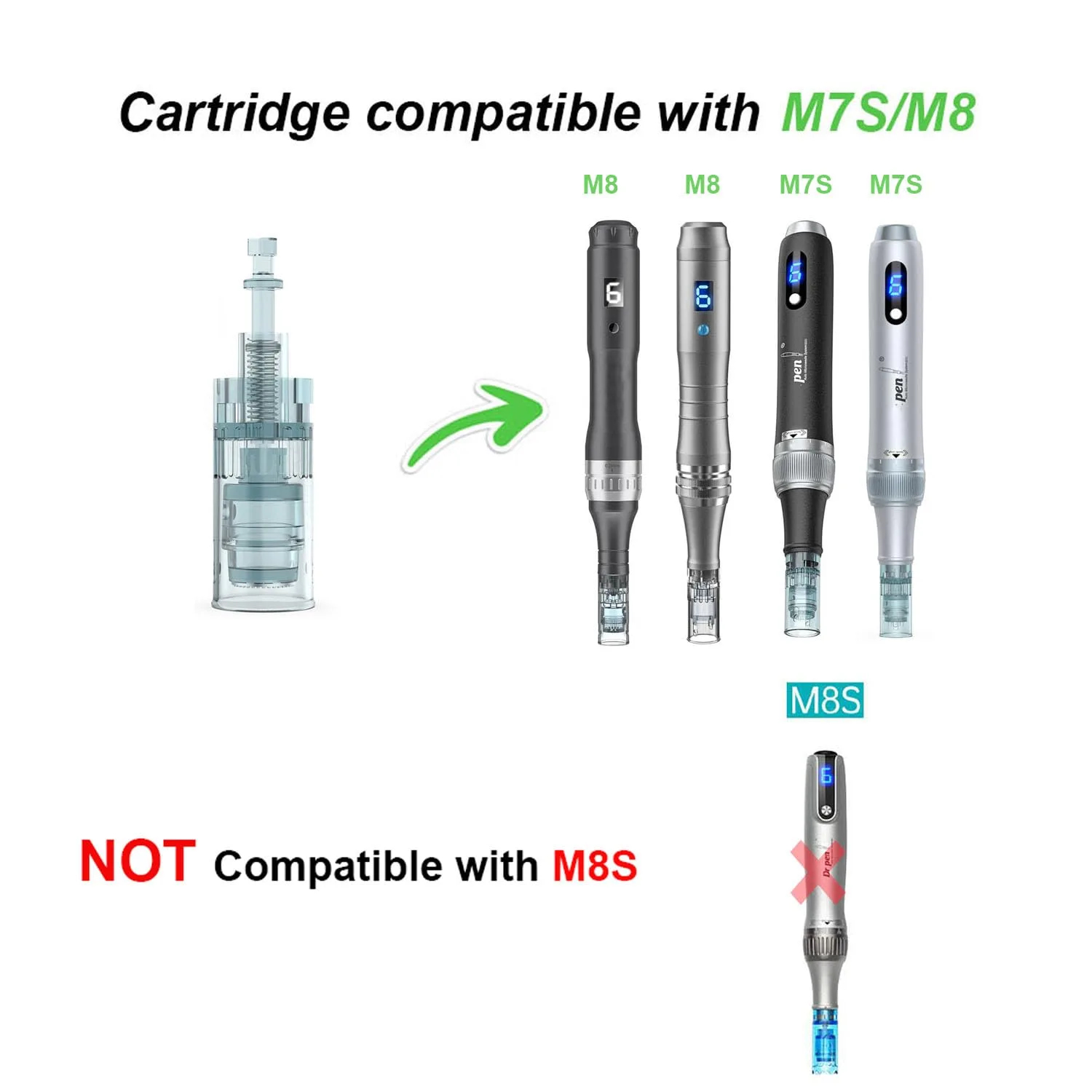 Derma Roller Pen Nano Cartridges for M8,M7S, Easy-to-Use Skin Tool for Home Use