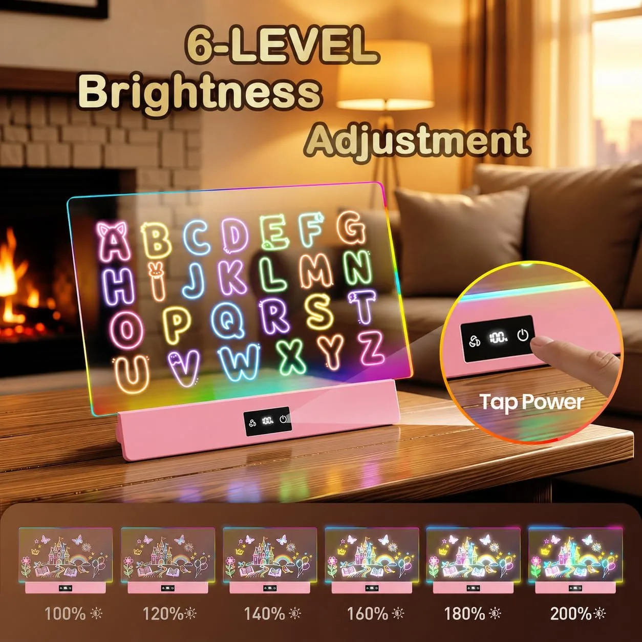 TAEMVV 16" LED Drawing Board for Kids Birthday Gift for Girls, Pink