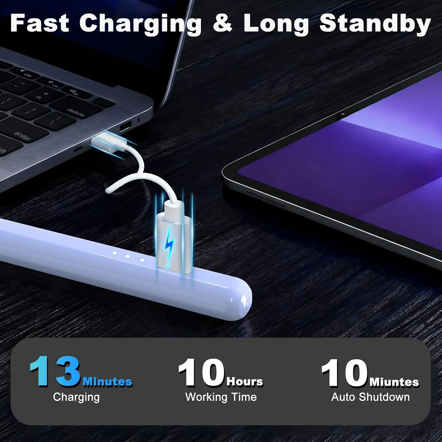 Stylus Pen for iPad, 13 mins Fast Charging for Apple iPad Pencil with Palm Rejection, Compatible with 2018-2025 iPad Air 3/4/5, iPad mini 5/6, iPad 6/7/8/9/10, iPad Pro 11", iPad Pro 12.9" (Blue)