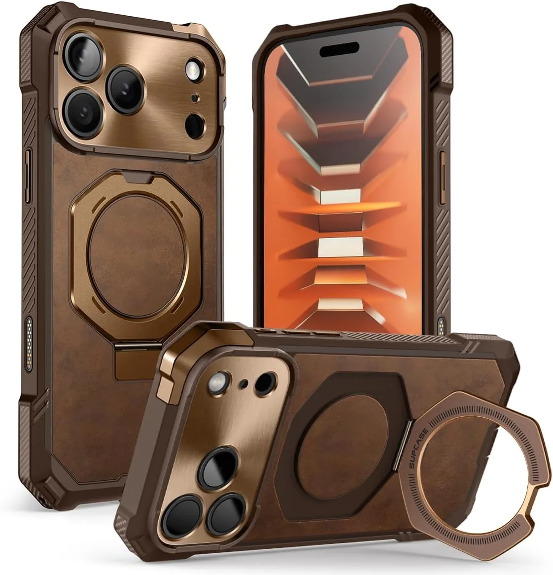 SUPCASE for iPhone 18 Pro Max Case/ 17 Pro Max Case with Stand, Brown