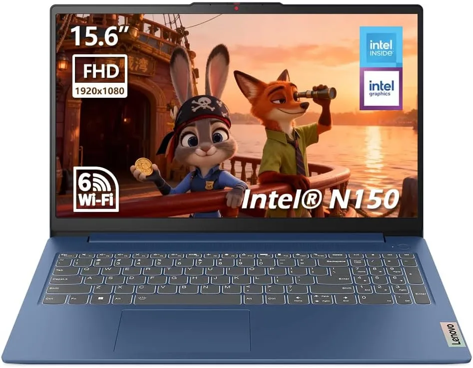 Lenovo IdeaPad Slim 3i 15.6" FHD Laptop Computer with Microsoft 365, 8GB RAM, 128GB SSD, Intel N150 Processor, Windows 11, Arctic Grey