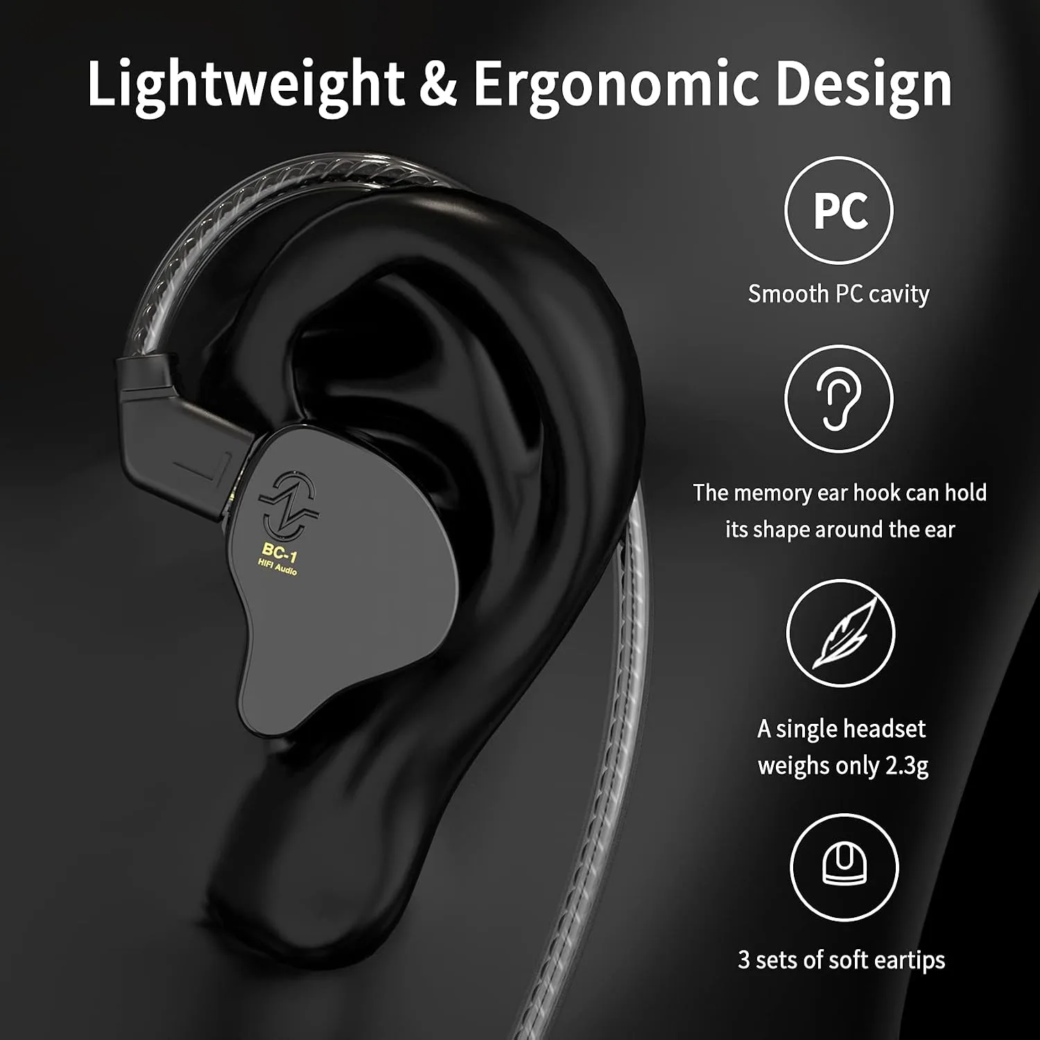 YINYOO CCZ Melody in Ear Monitors Earphones Headphones Wired Earbuds Without Microphone IEM HiFi Bass with 1DD 1BA, Ear fins, 4N OFC Cable for Musicians, Singer, on Stage, Studio (Blue, Without mic)
