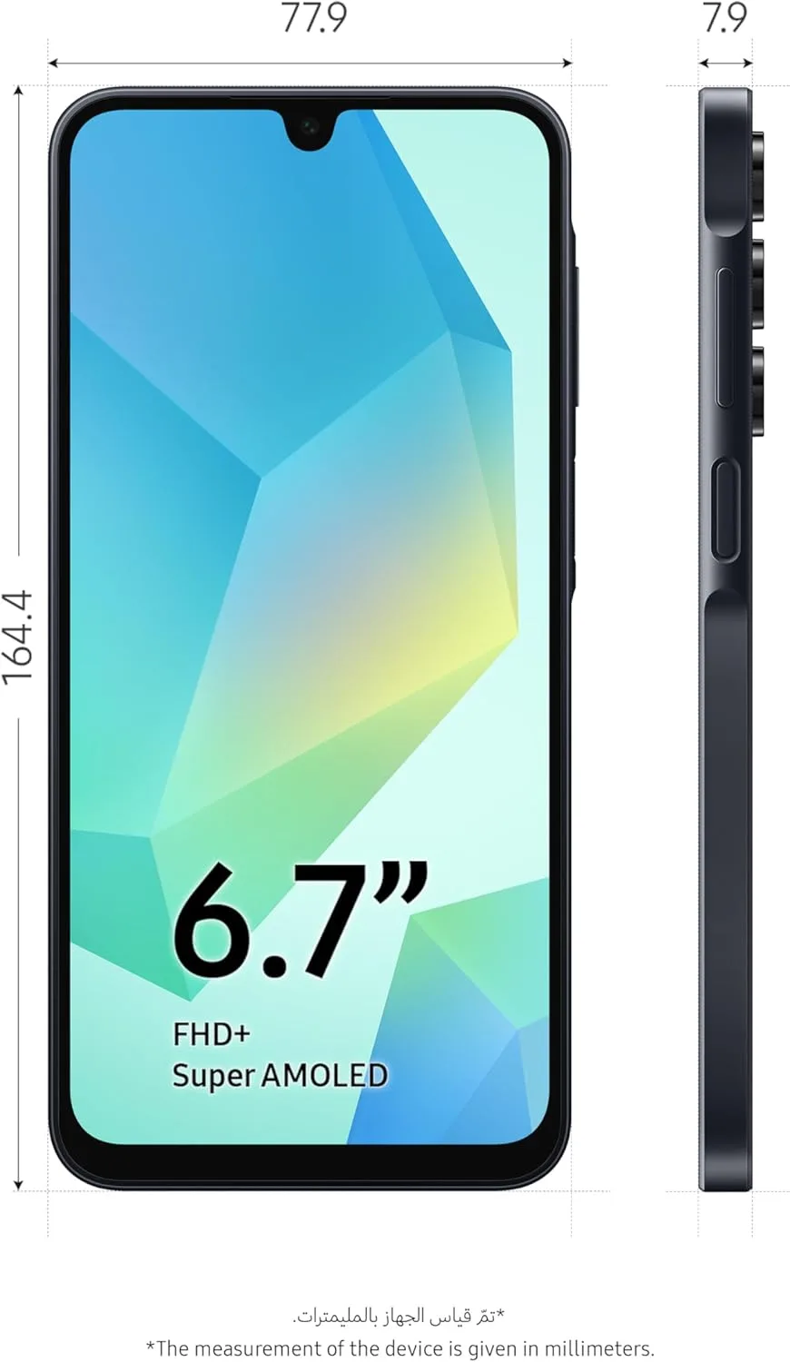Samsung Galaxy A16 Dual SIM, 128GB + 4GB RAM, Black - Unlocked (International Version) (Renewed)