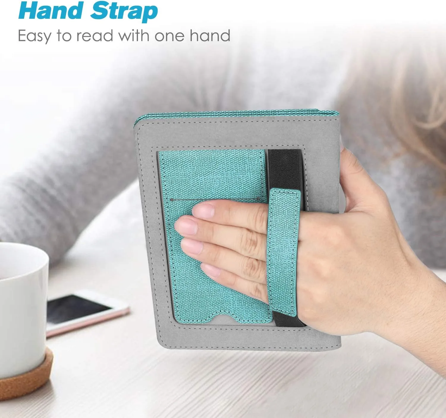 Fintie Stand Case for 6" Kindle Paperwhite 10th Gen 2018, Turquoise/Brown