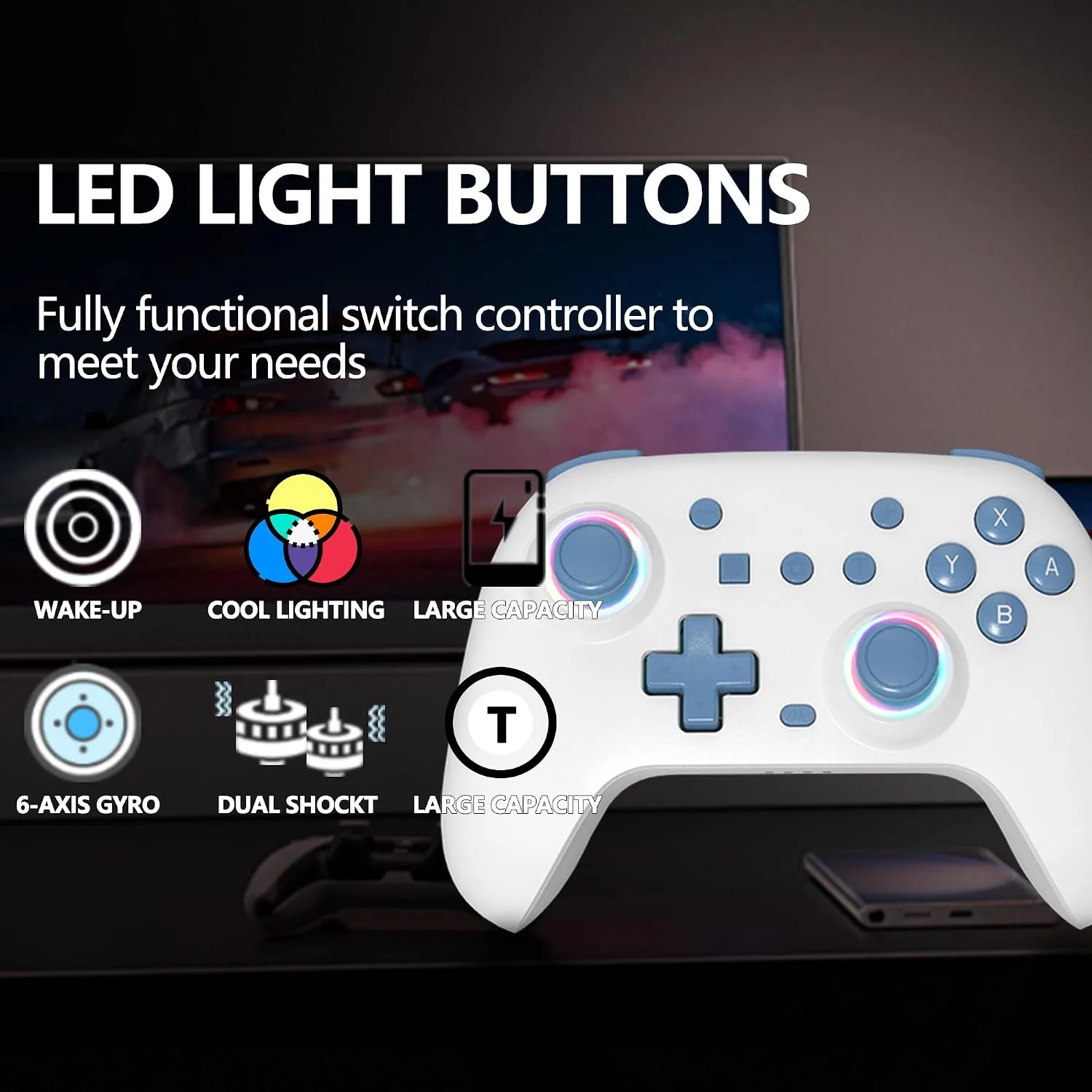 SZYUYU Switch Controller for Nintendo Switch, Switch Pro/OLED/Lite/PC