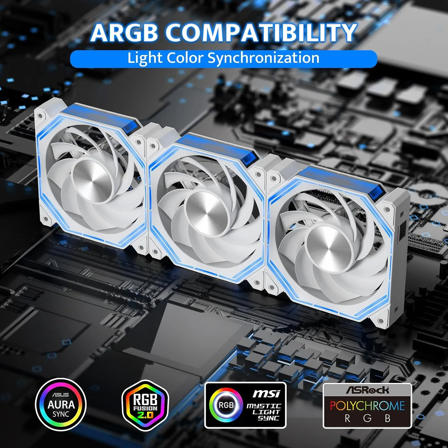 darkFlash INF34 120MM PC Case Fan, Daisy-Chain(Reversed, White)