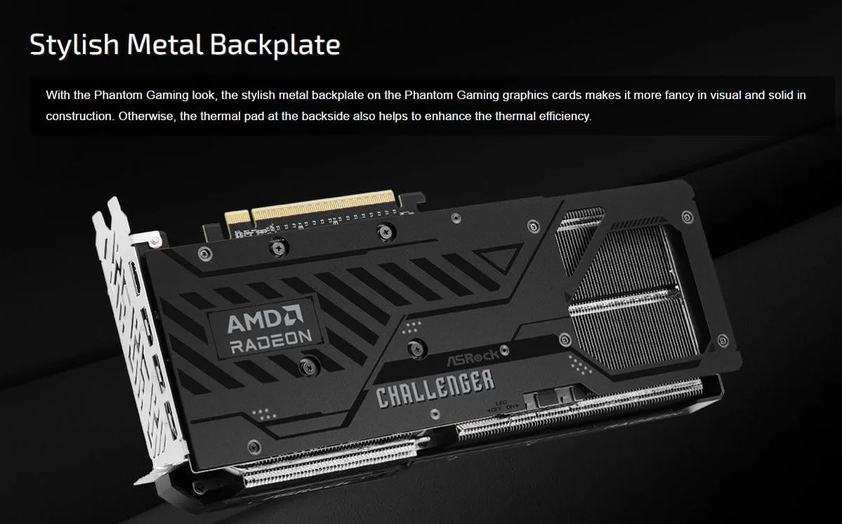 ASRock Radeon RX 9070 XT Challenger 16GB OC Graphics Card - AMD RDNA 4 Architecture, 2970 MHz Boost Clock, GDDR6, PCIe 5.0, DisplayPort 2.1a, HDMI 2.1b, Triple Fan Cooling 800W
