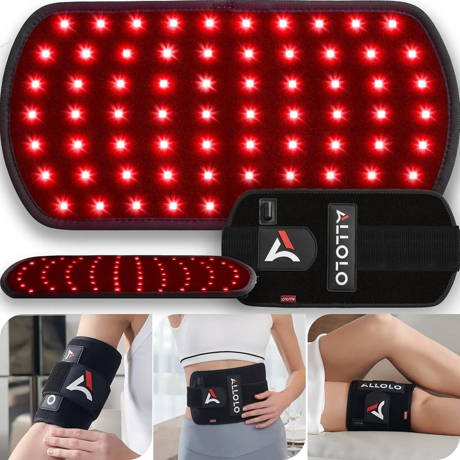 ALLOLO Red Light for Body, 3 in 1 LEDs Red Light Belt