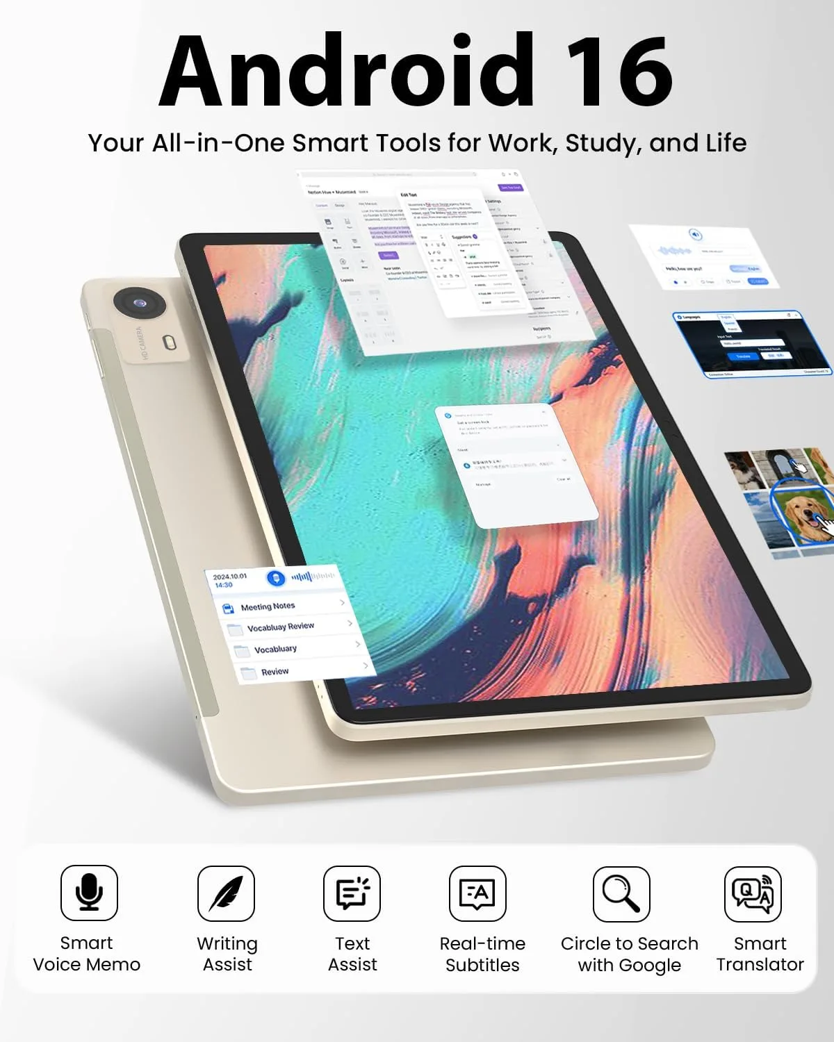 11-inch Android 16 Tablet, 32GB RAM + 128GB ROM (1TB Expand), T7280