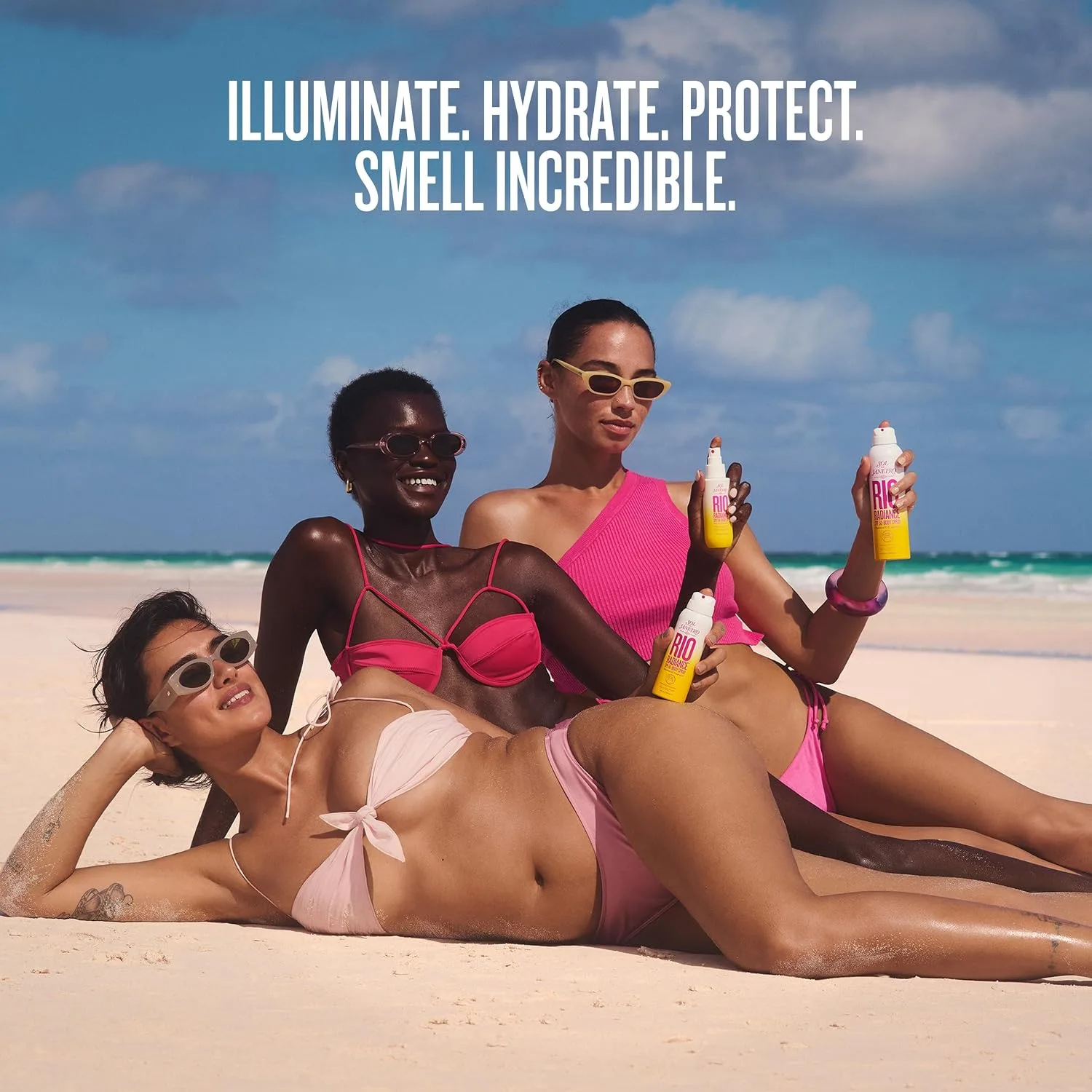 SOL DE JANEIRO Rio Radiance SPF 50 Shimmering Body Oil Broad Spectrum| Spray Sunscreen Dry Oil for Body | UV Protection | 3 fl oz.