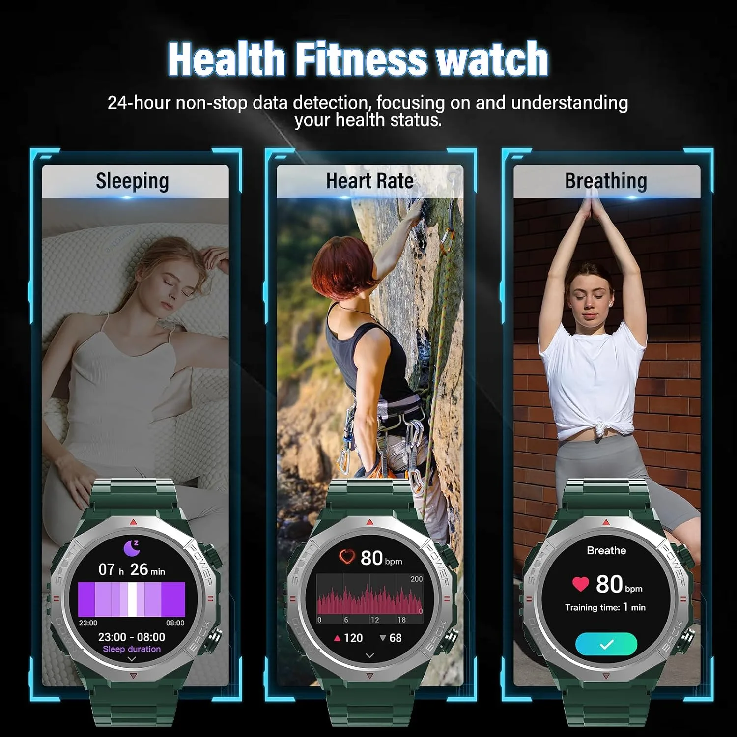 Smart Watch for Men (Answer/Make Calls), Rugged Men's Military Smartwatch, 1.39" HD Fitness Tracker with Heart Rate/Sleep/Step Monitor, 110+ Sport Modes, IP68 Waterproof Activity Tracker Android iOS