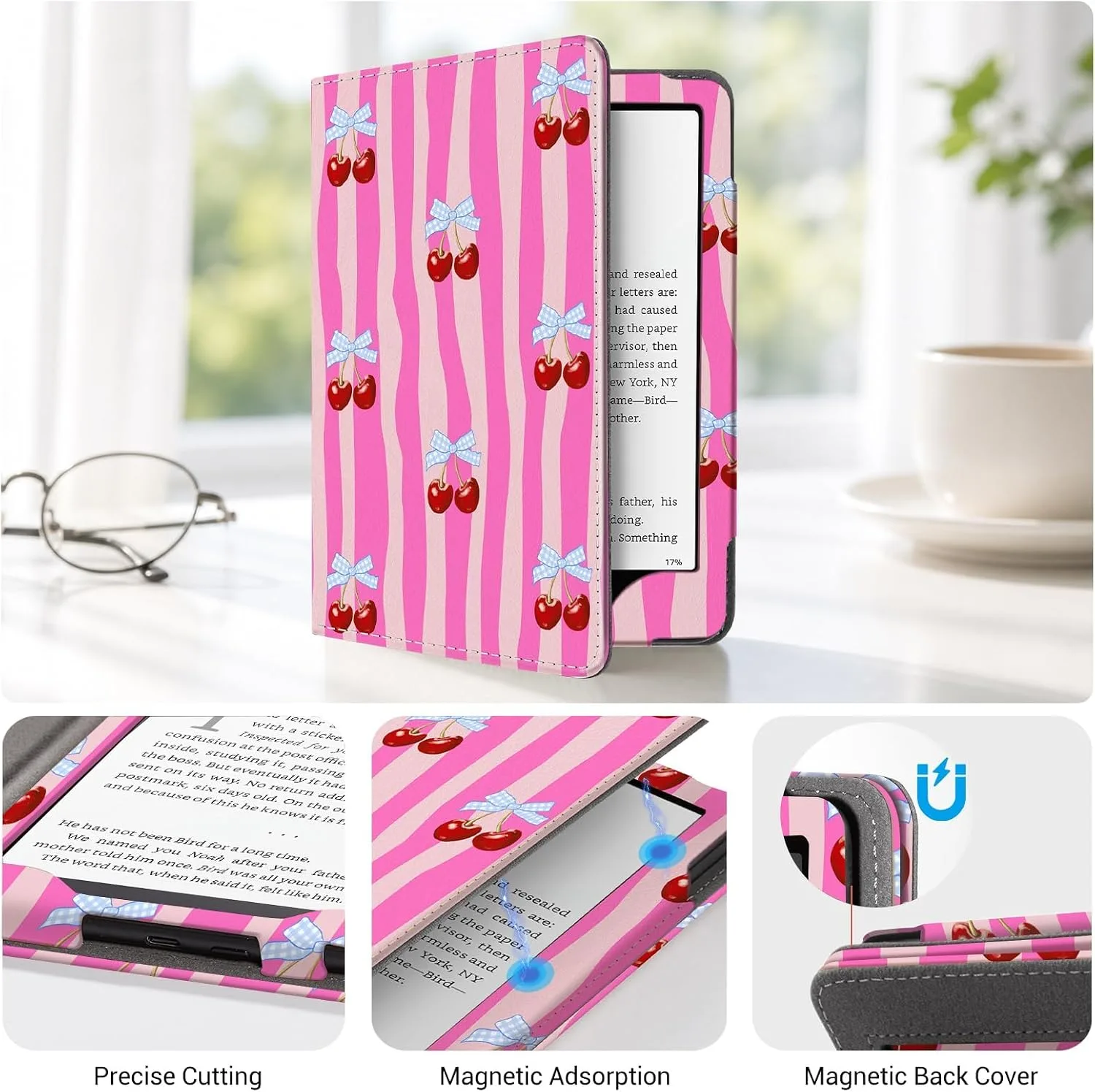 CoBak 6 Inch Case with Stand, not for iPad(A0J28), Cherry Summer