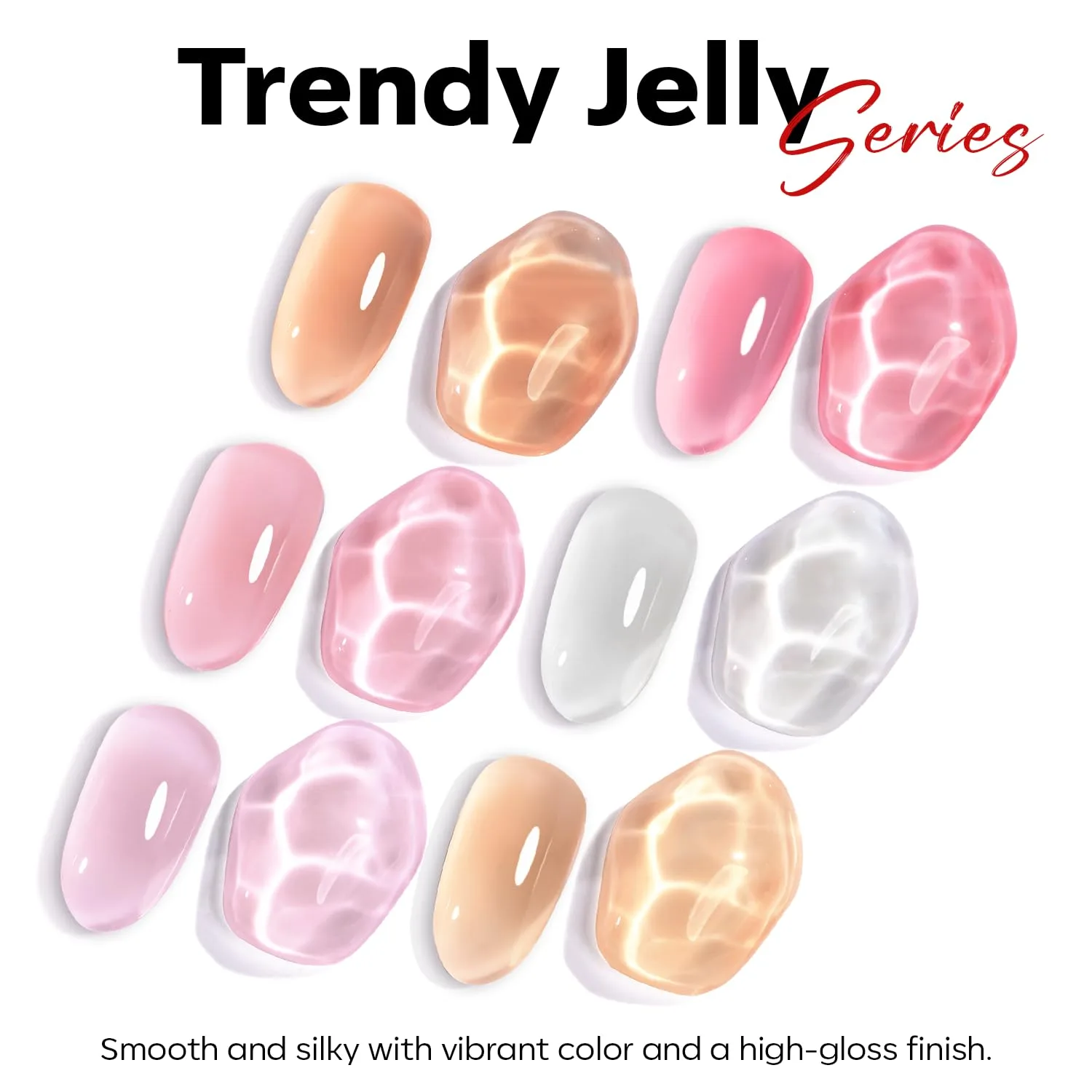 modelones Red Jelly Gel Nail Polish Translucent Gel Polish