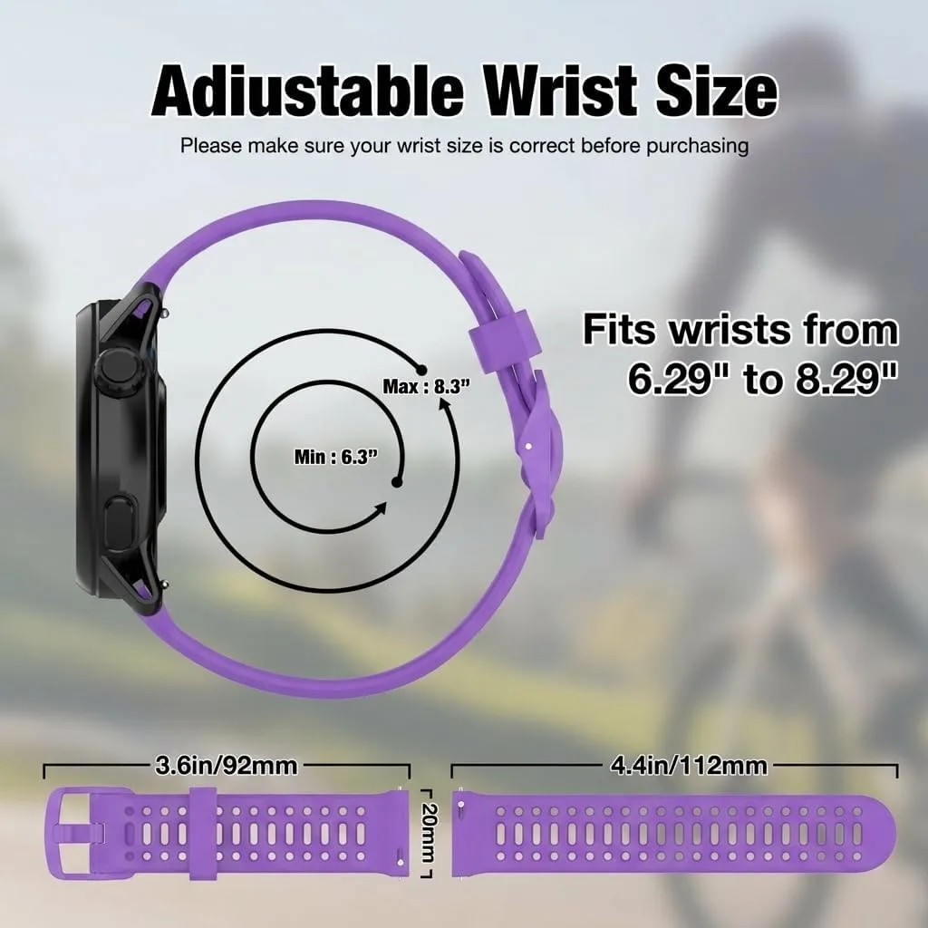 Watch Band for Coros PACE 2/APEX 2/APEX 42mm, 20mm Quick Release Silicone Replacement Band