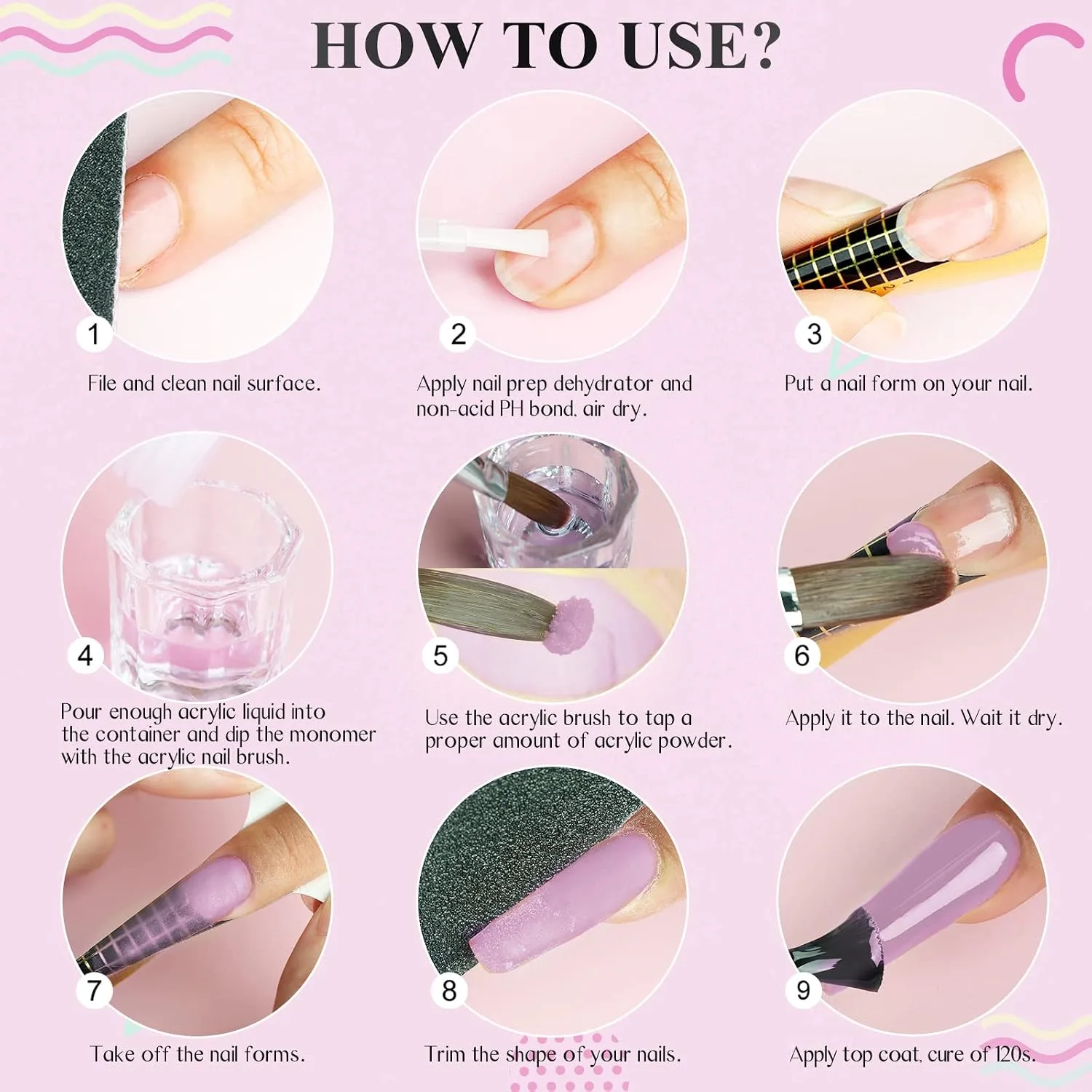 Saviland Acrylic Nail Starter Kit: Clear Pink Nude