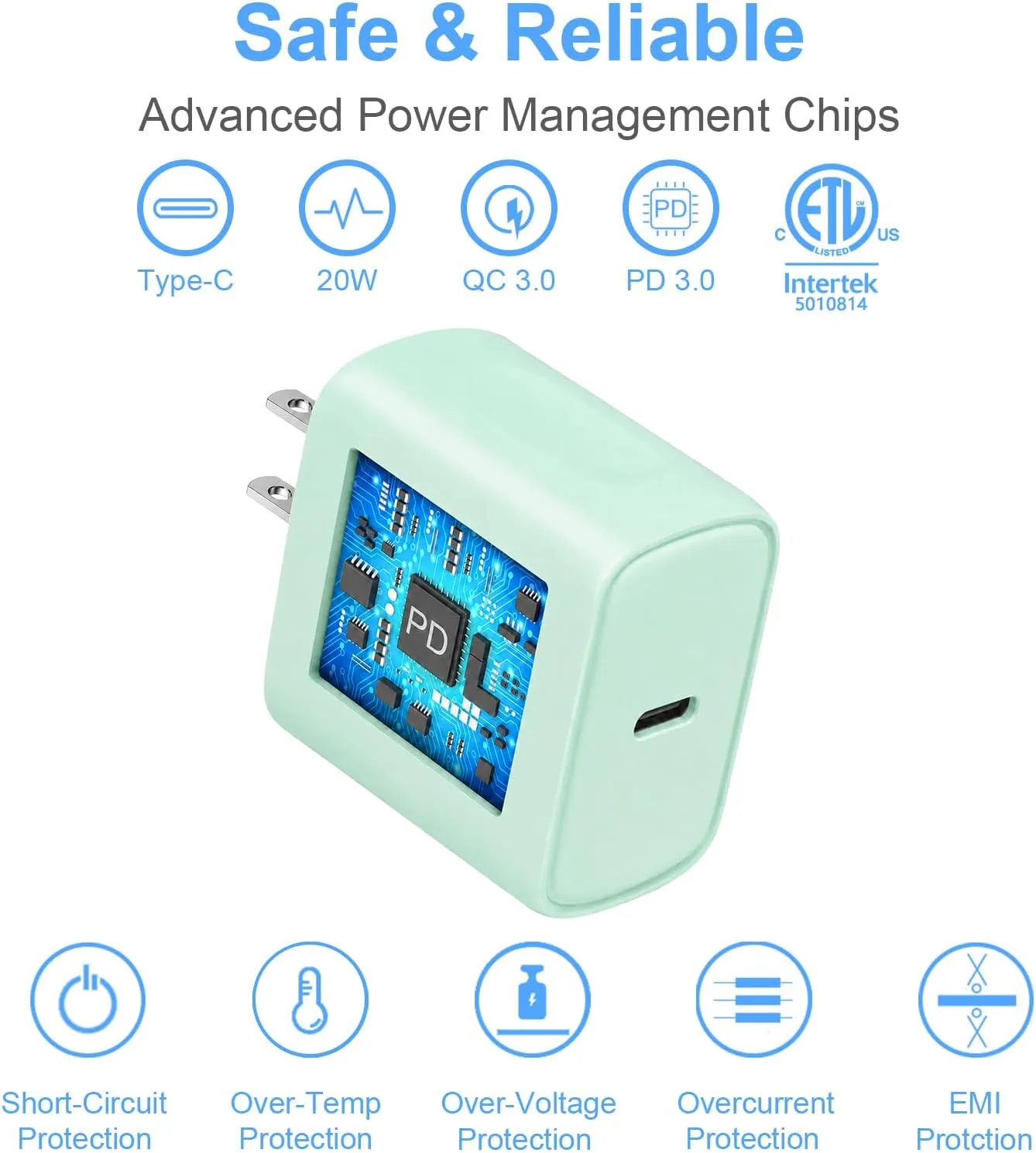 iPhone Duo Charger, iPhone 18 17 16 15 Charger Fast Charging 12FT-Green
