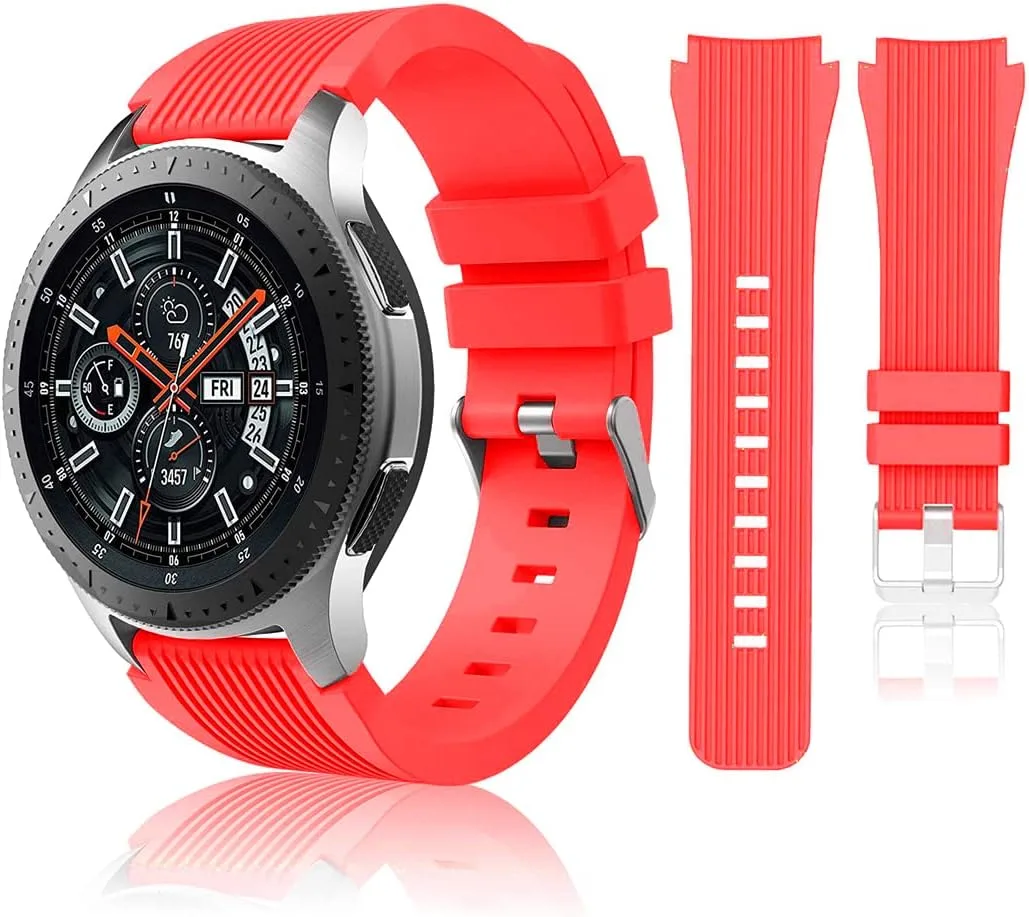 HSWAI Compatible with Samsung Galaxy Watch 46mm Bands/Gear S3 Frontier, Classic Watch Bands/Galaxy Watch 3 Bands 45mm, 22mm Soft Silicone Bands Bracelet Sports Strap for Men & Women.