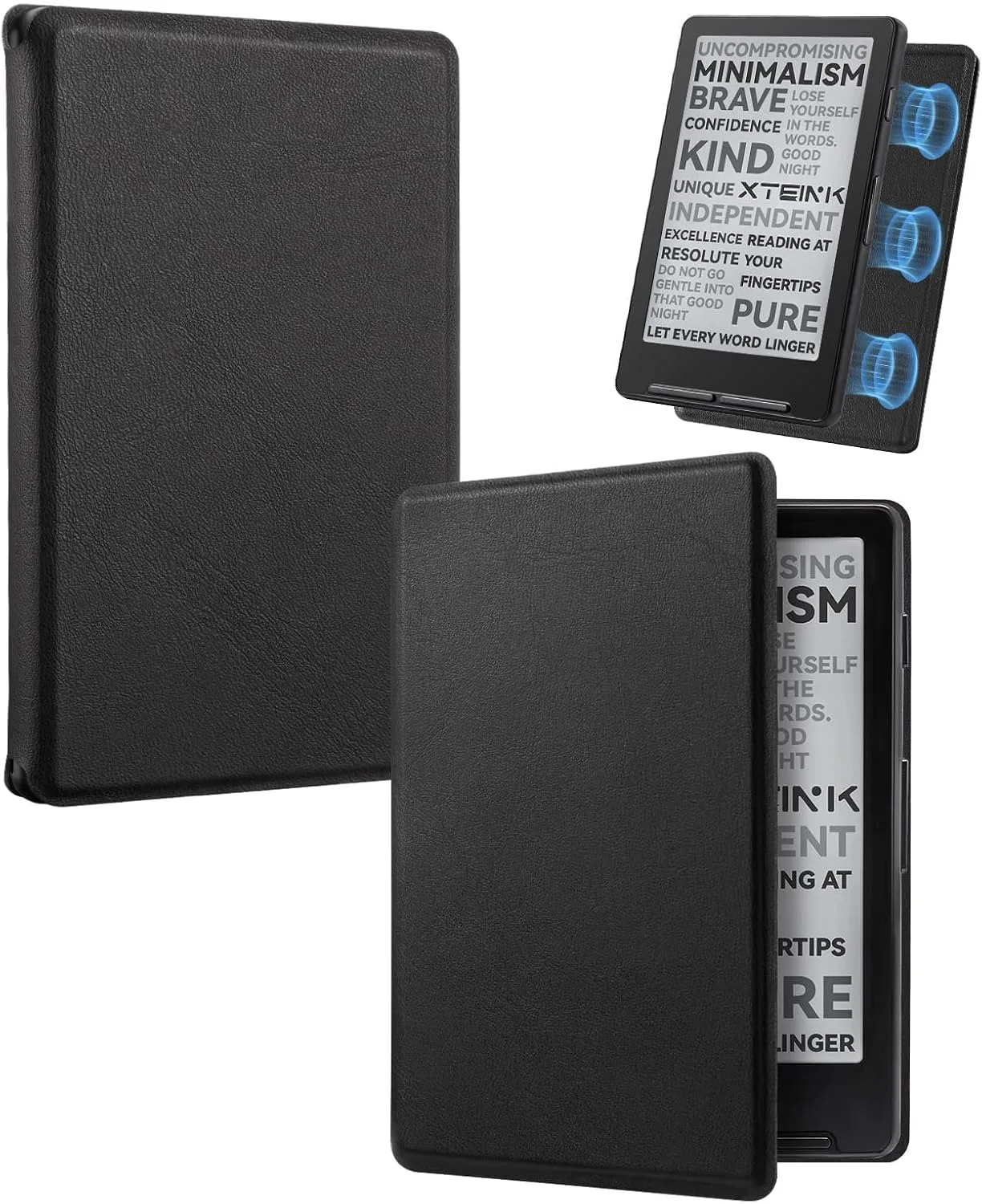 CoBak Magnetic Case for XTEINK X3 eBook Reader, 3.7" Ultra-Lightweight PU Leather Cover(Flowers Sea)