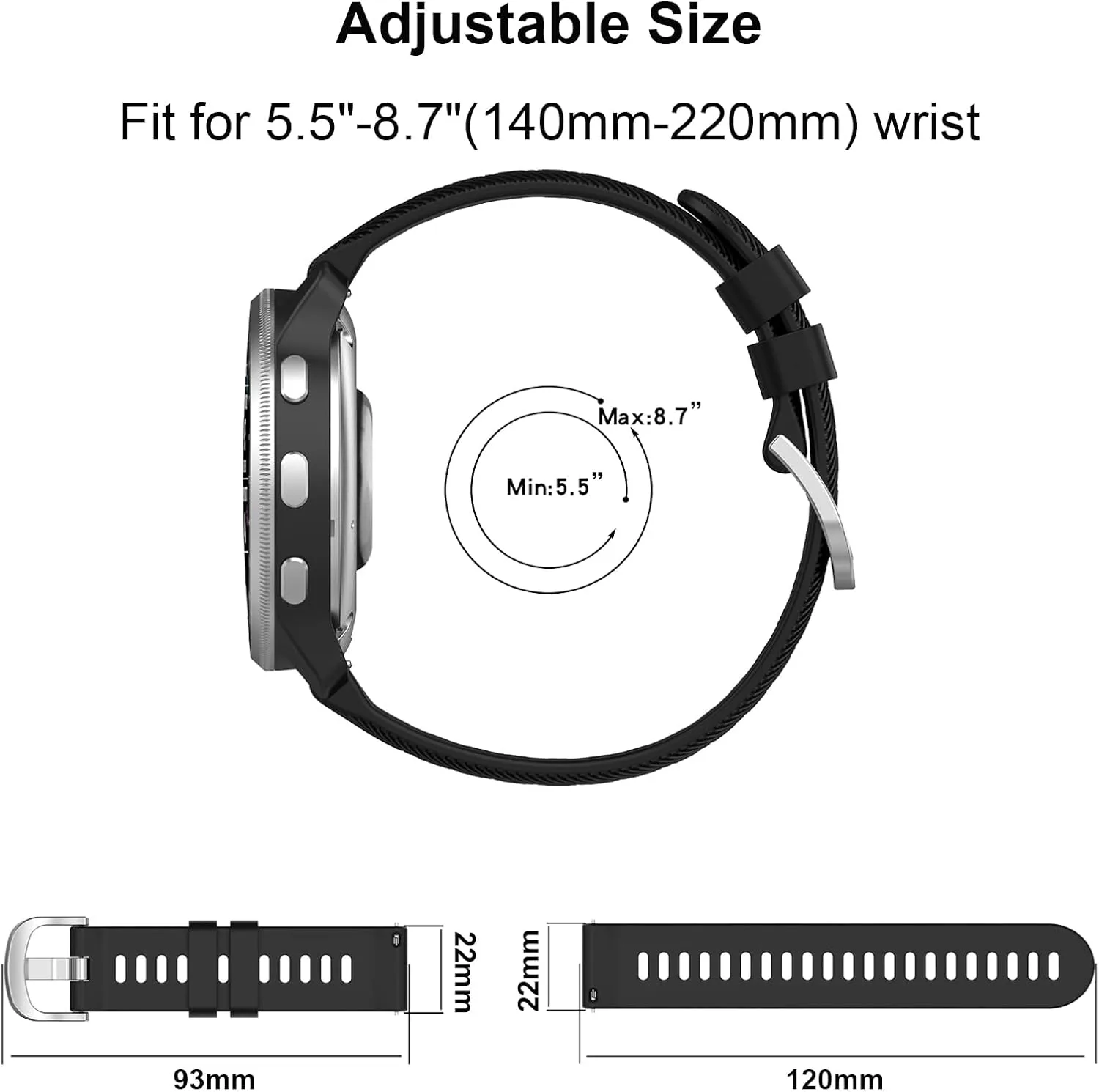 4 Pack Silicone Bands Compatible With COROS Pace 3/4,COROS Pace Pro/Apex 2 PRO/Apex PRO/Apex 4 42mm,Sports Beathable Silicone Replacement Watch Strap for Men Women