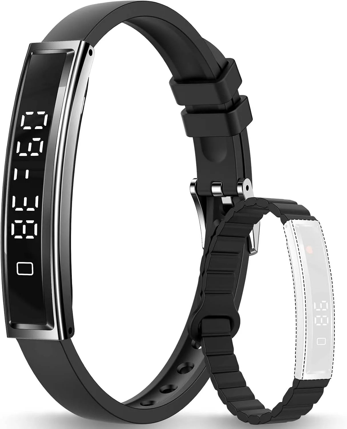 Fitness Health/Calorie Tracker with 2 Bands, Sleep Detection Bracelet