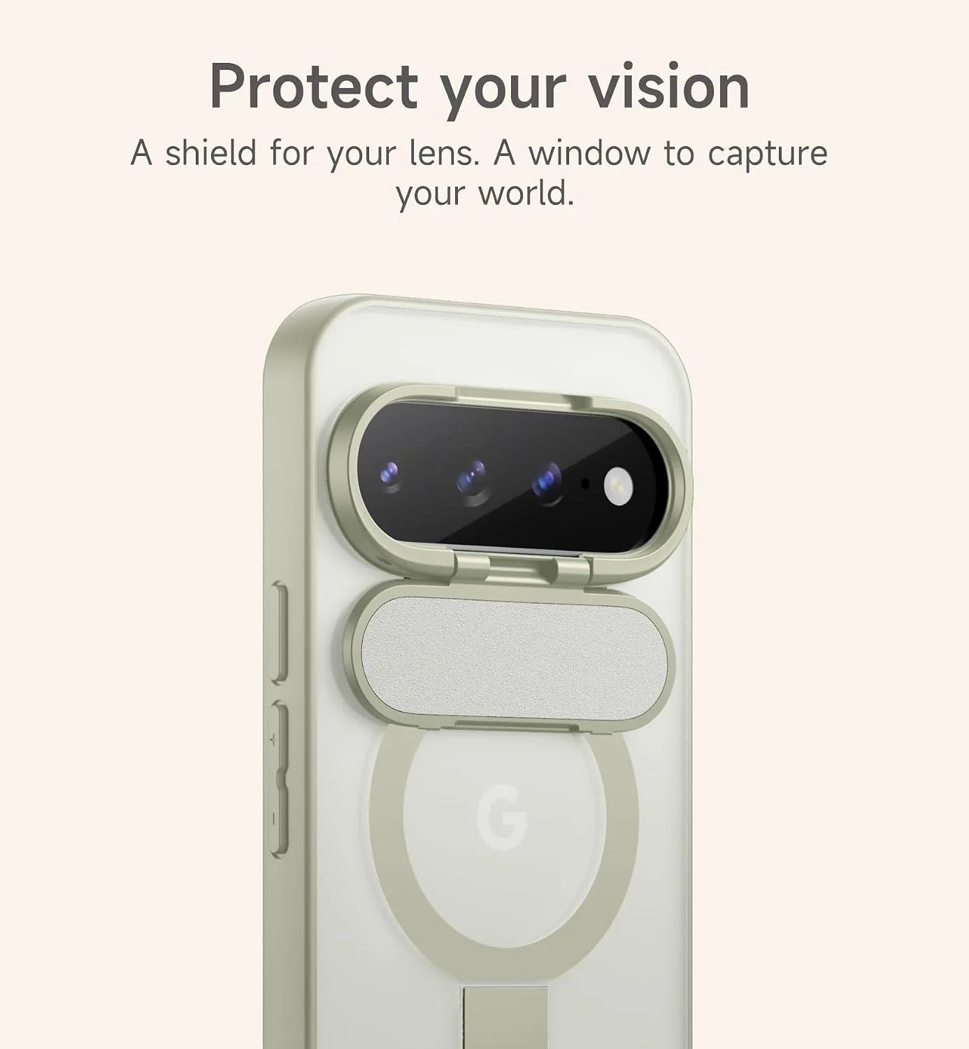 SURITCH Magnetic Case Compatible with Google Pixel 11 Pro XL Translucent Back Cover, Compatible with Magsafe, Built-in Kickstand & Camera Protection-Sage Green