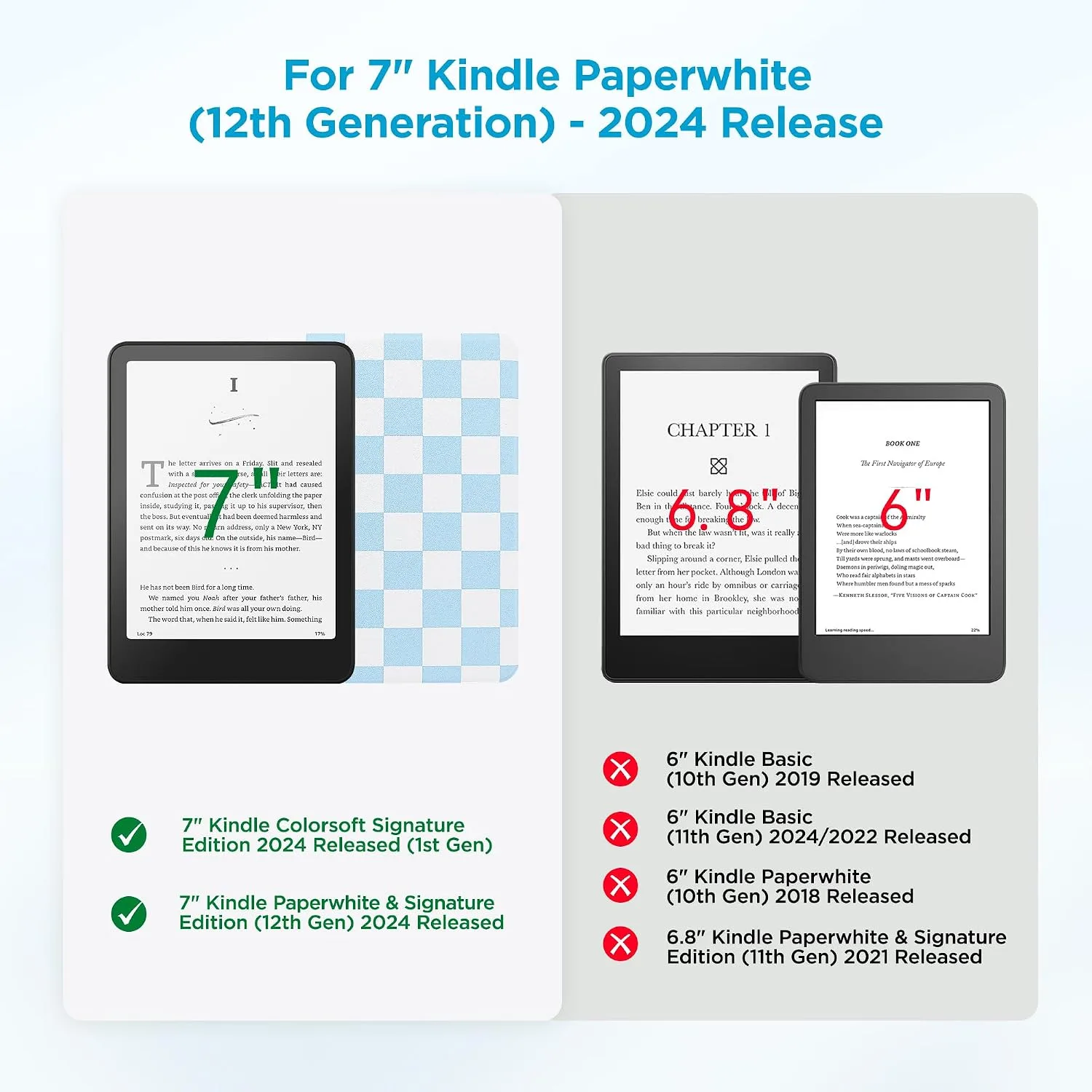 SESENSE Magnetic Case for 7'' Kindle Paperwhite 12th Gen 2024 & Colorsoft