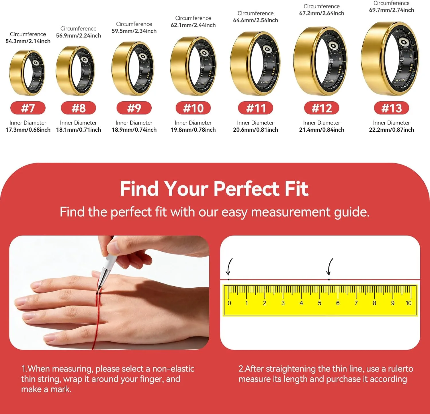 Smart Ring Fitness Tracker, Heart Rate Monitor, Sleep Tracker for Women Men