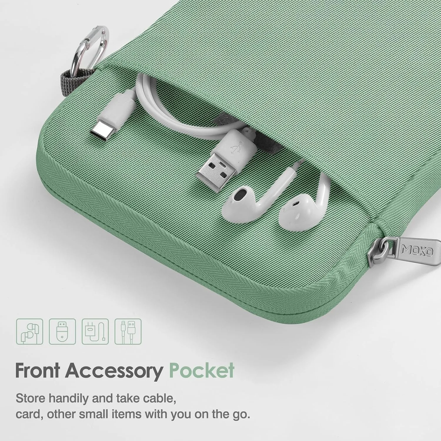 MoKo Padded Ereader Sleeve Case for 6-7 inch Tablet Bag, Compatible with 7" eReader Colorsoft Signature Edition 2024, 6" Kobo, 6" Nook, Dark Green