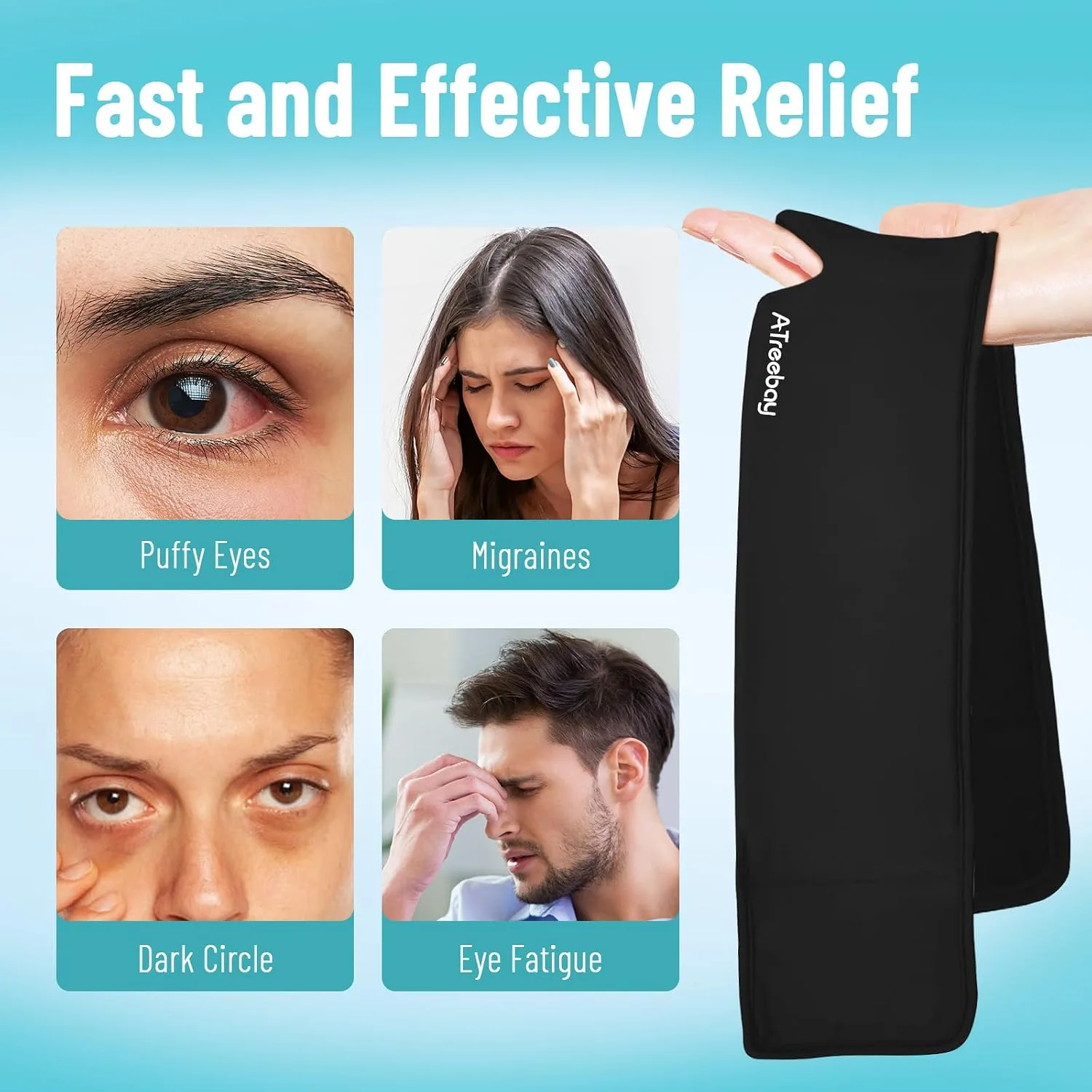 Cooling Eye Mask for Puffy Eyes, FSA Eligible HSA Reusable Eye Ice Pack