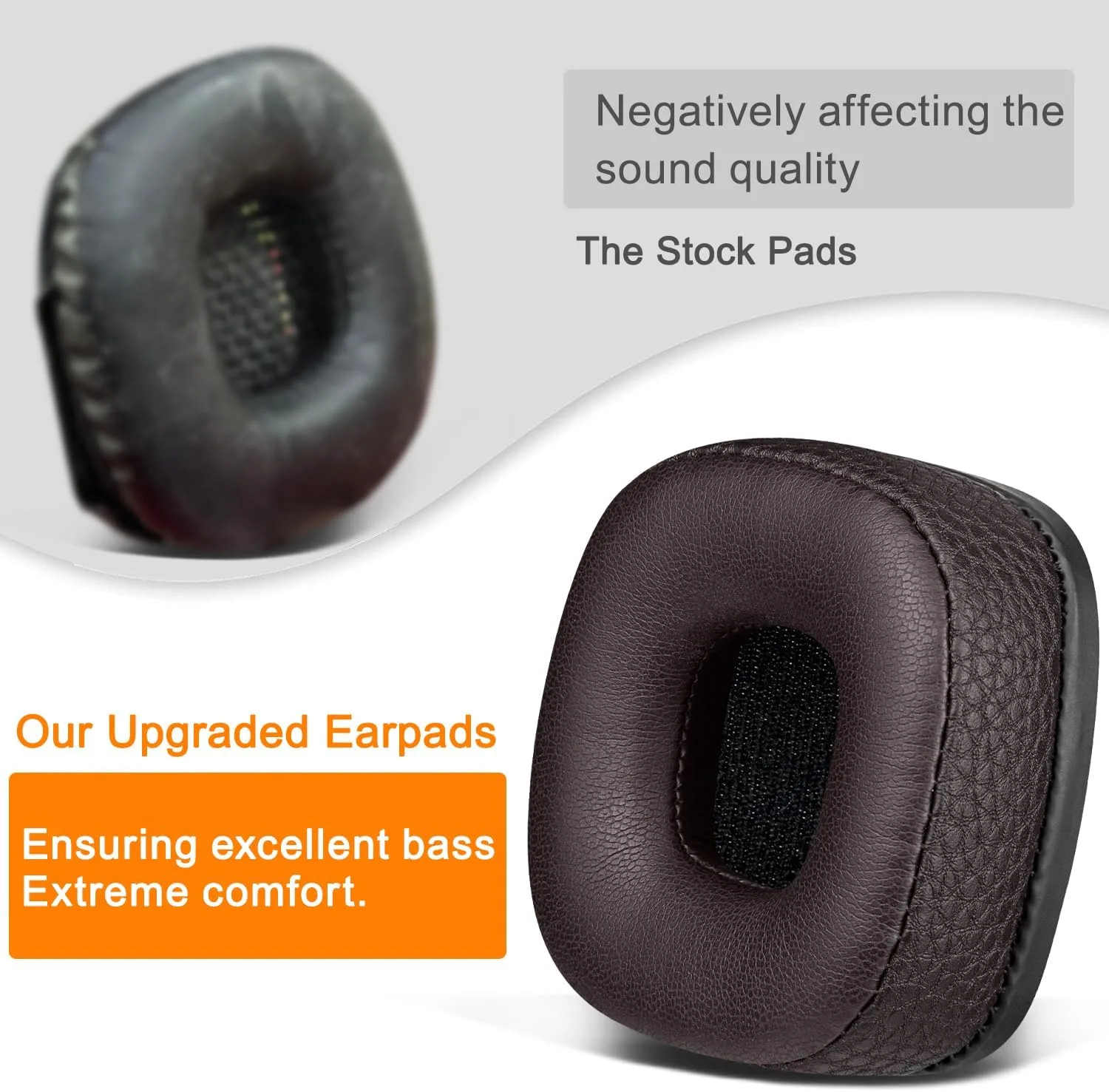 SOULWIT Replacement Ear Pads Cushions for Marshall Major I/II/III/IV Wireless/Wired Headphones, for Marshall Major 1/2/3/4 Headset, Earpads with Soft Protein Leather - Dark Coffee