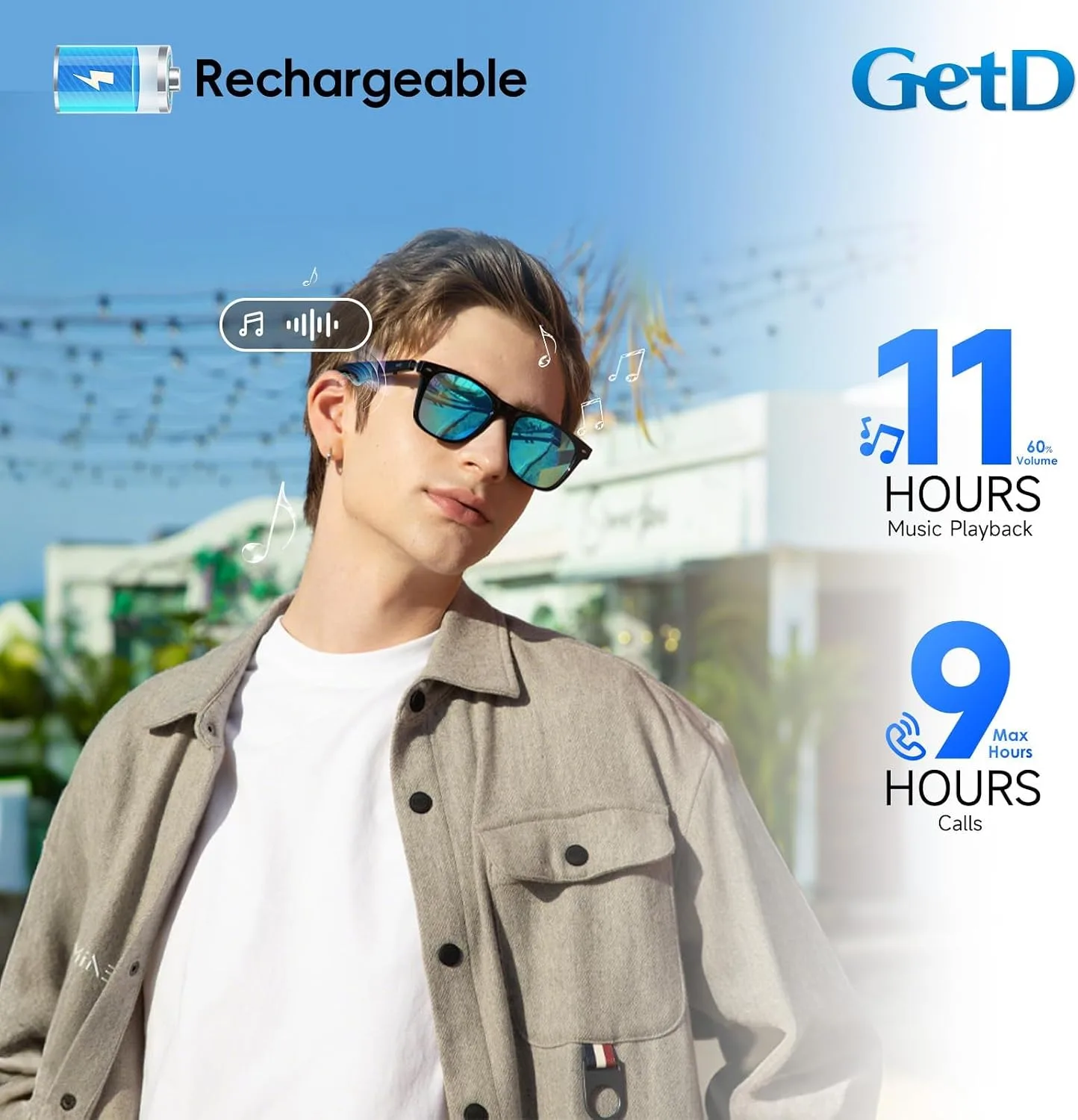 GetD AI Glasses, Smart Glasses Powered by ChatGPT, Real-Time AI Translation