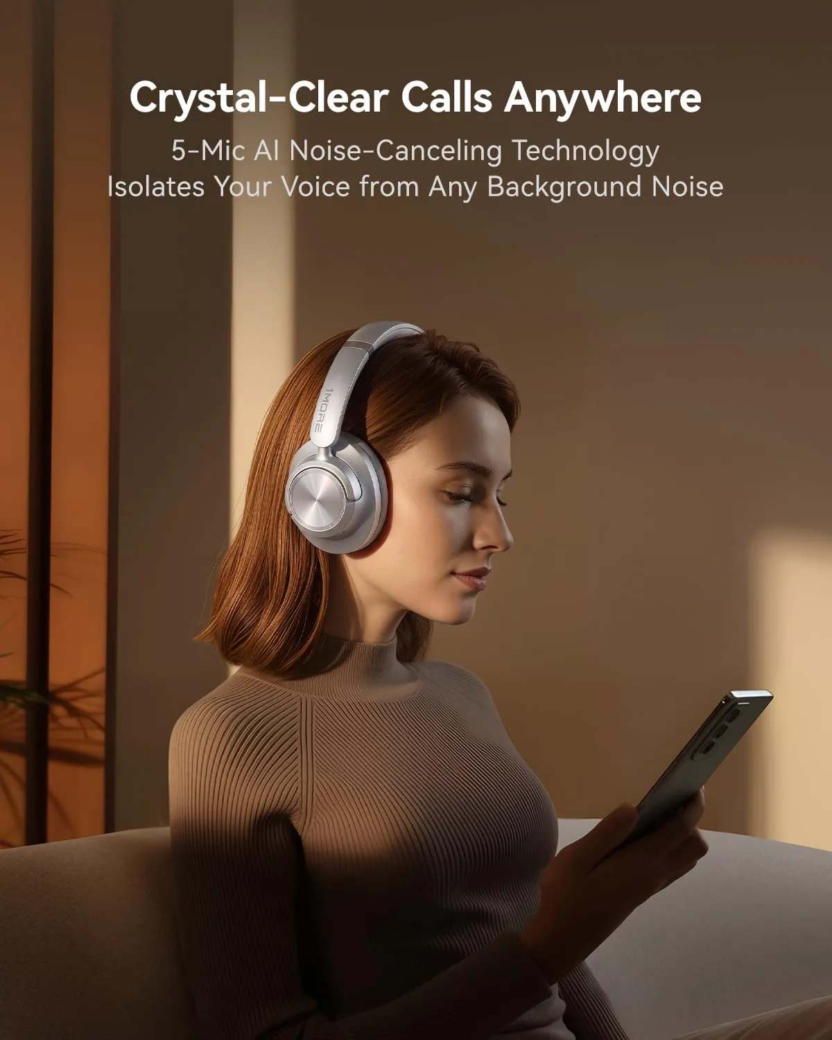 1MORE SONOFLOW MAX Over-Ear Headphones, THX Spatial Audio, 50dB ANC, 105H