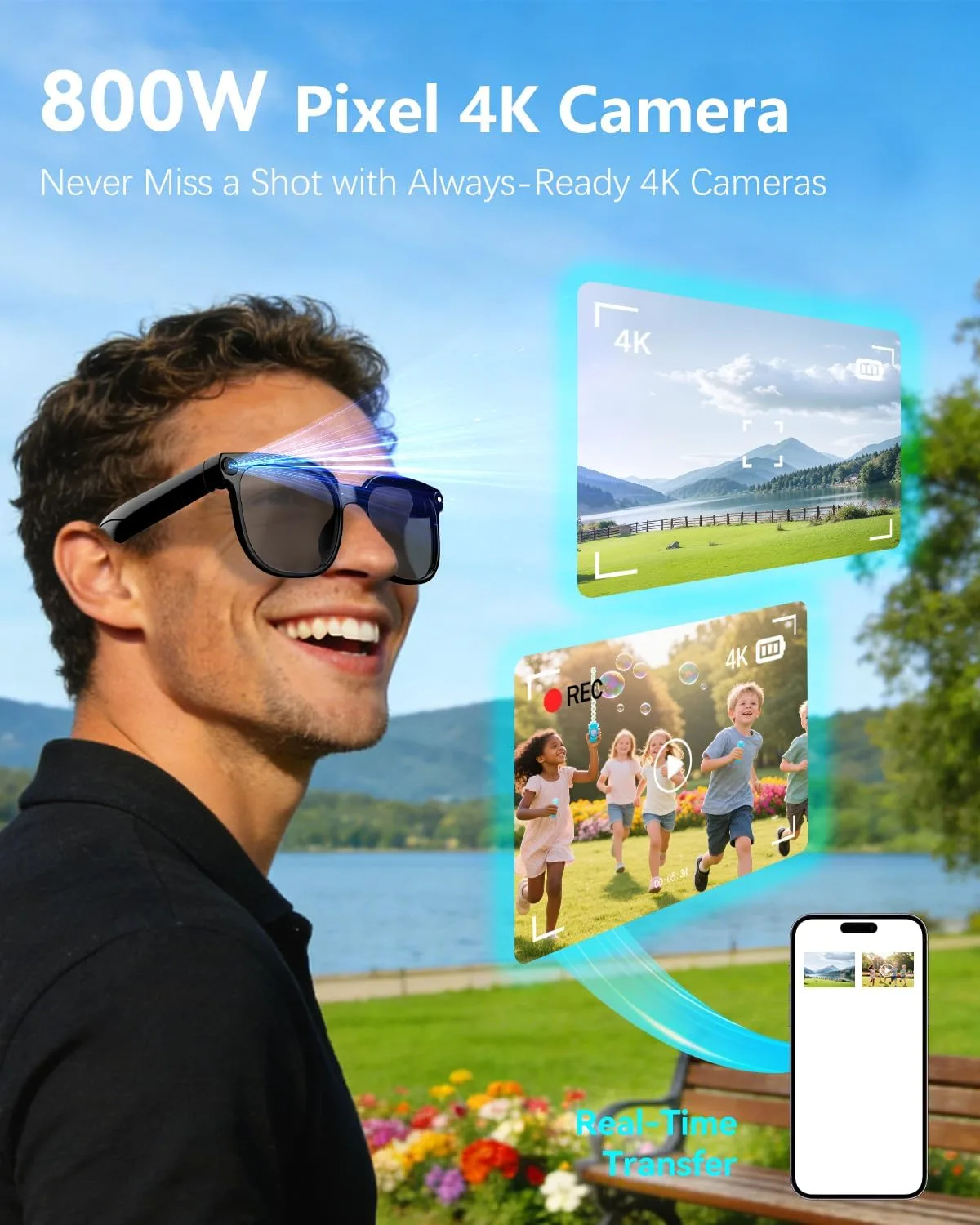 AI Smart Glasses with 8MP Camera, 4K Video and 139-Language Translation