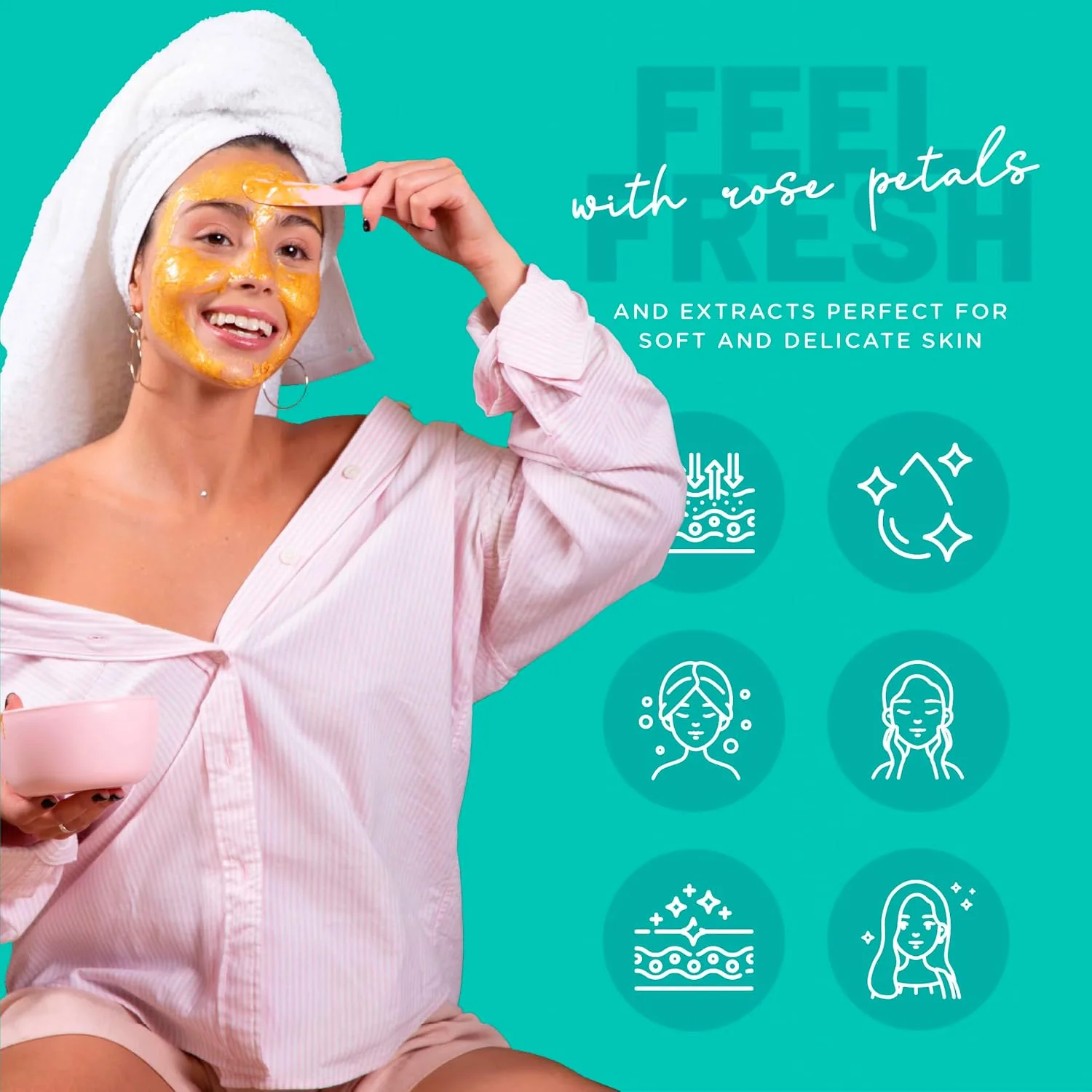 BRÜUN Peel-Off Hyaluronic AC Jelly Mask for Face Care – A 23 fl oz Rubber Mask Jar for 30 to 35 Treatments – A Skin Care Moisturizing Gel Mask of Spa Set for Men, Women and Adults