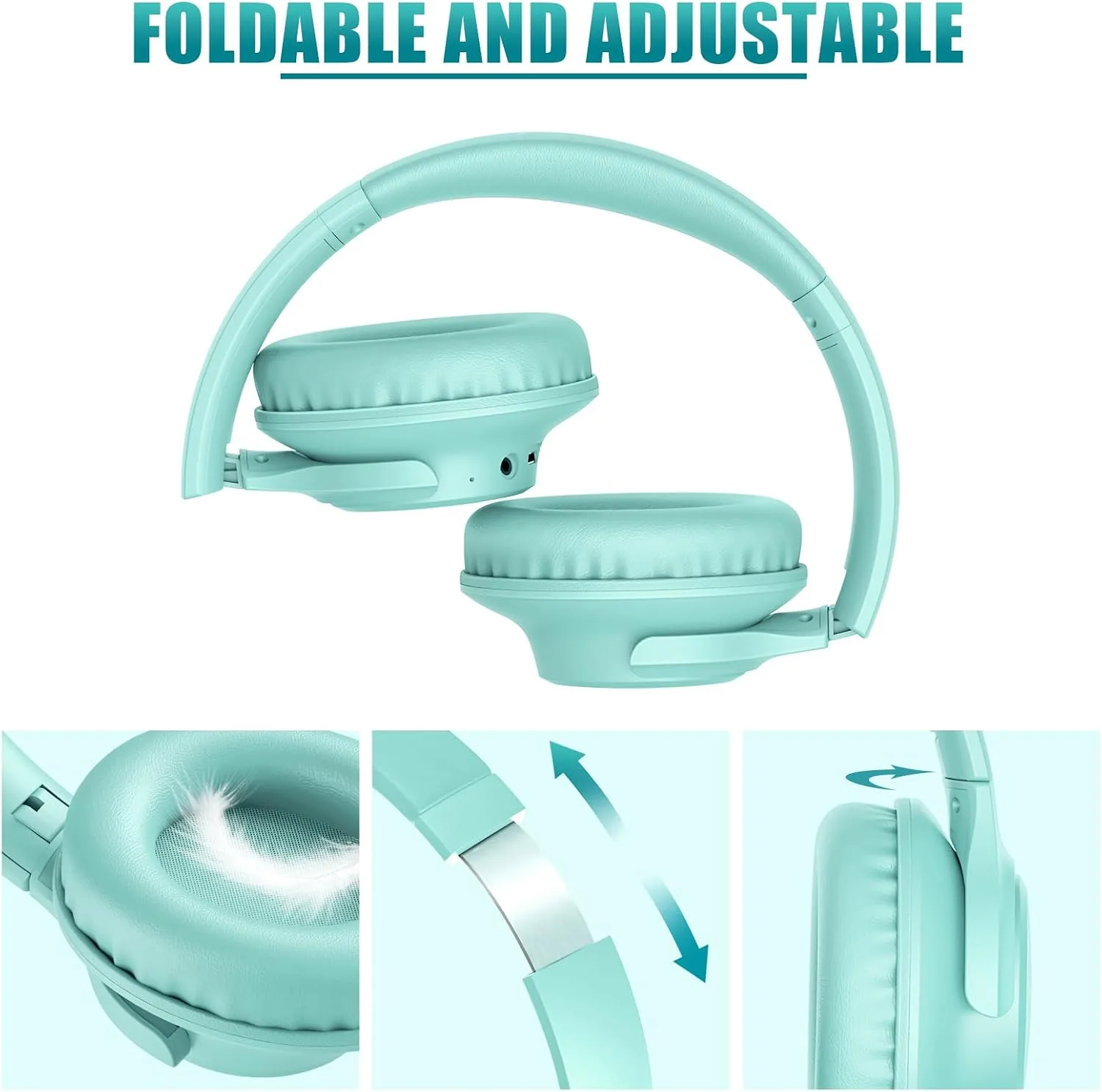 KVIDIO Bluetooth Headphones Wireless Over Ear Headsets 65H Playtime