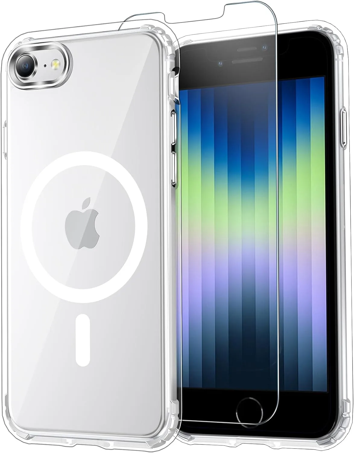 Temdan for iPhone SE Case with Screen Protector Clear