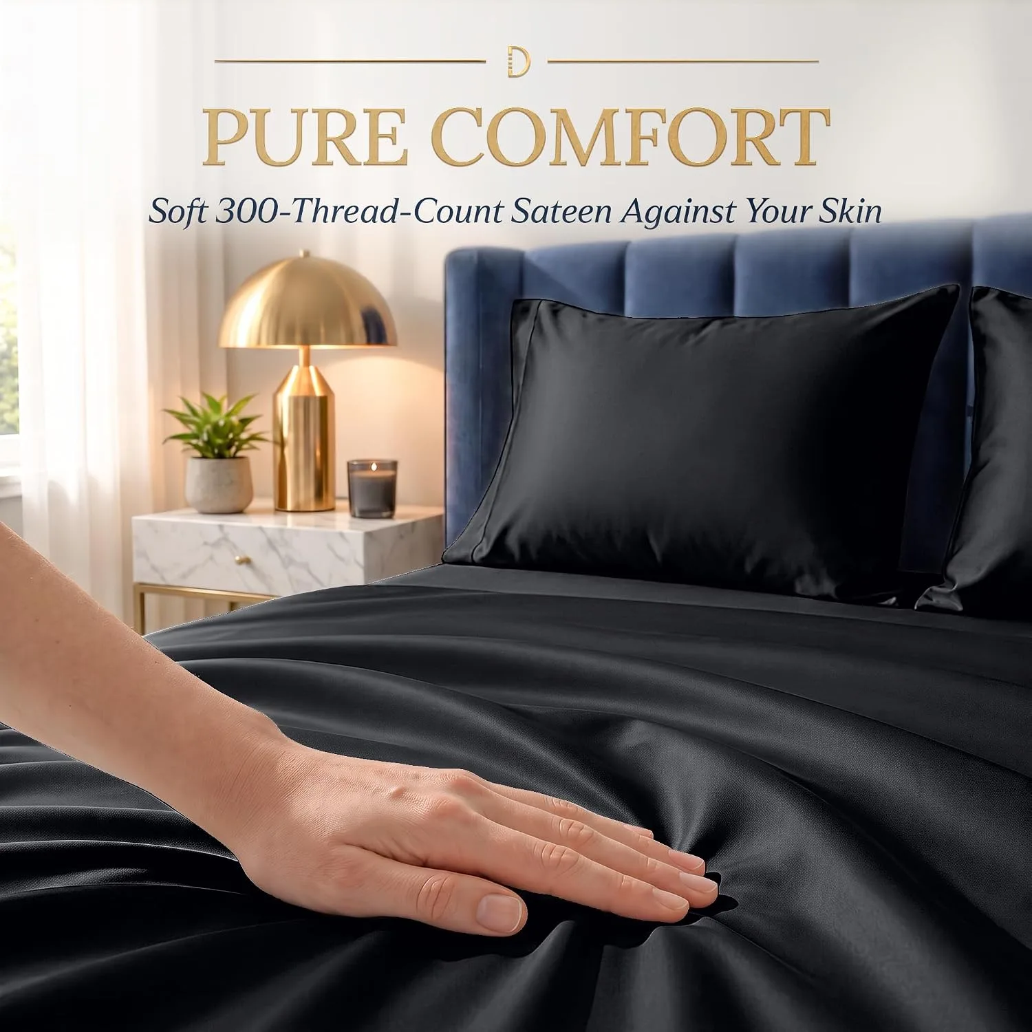 DECOLURE 100% Viscose from Bamboo Sheets Twin Size | 3 Pc Cooling Bed Set
