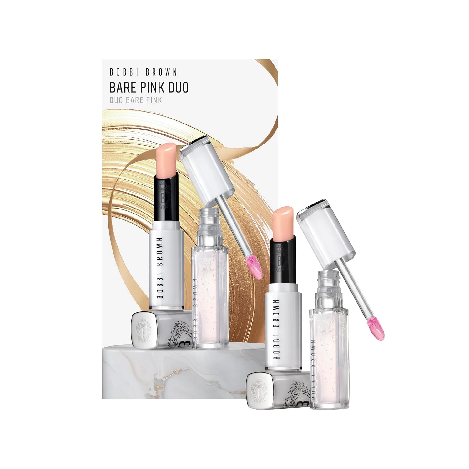 Bobbi Brown Limited-Edition Bare Pink Duo Holiday Cracker | Includes Extra Lip Tinted Balm & Extra Blushing Lip Oil In Bare Pink
