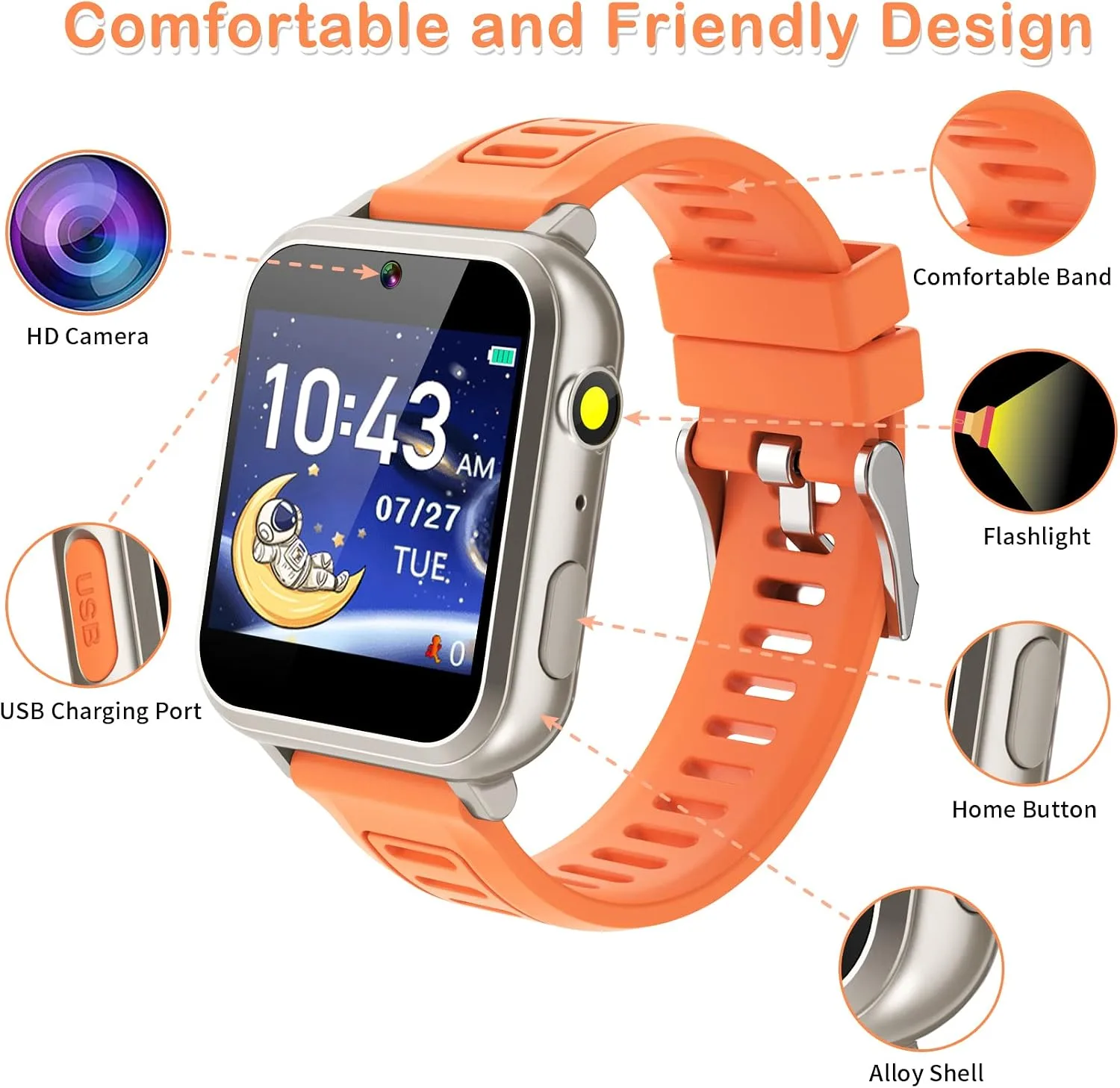 Smart Watch for Kids, Kids Smart Watch with 39 Puzzle Games Camera Video