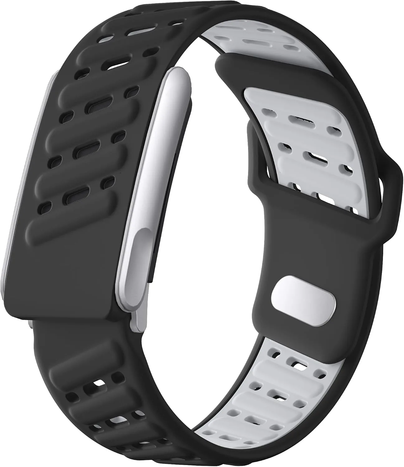 Getino Sport Bands Compatible with Whoop 5.0 Band One, Peak, MG Life, Waterproof Adjustable Soft Silicone Replacement Accessories Strap for Whoop Band 5.0 Women Men, Breathable Blackgray