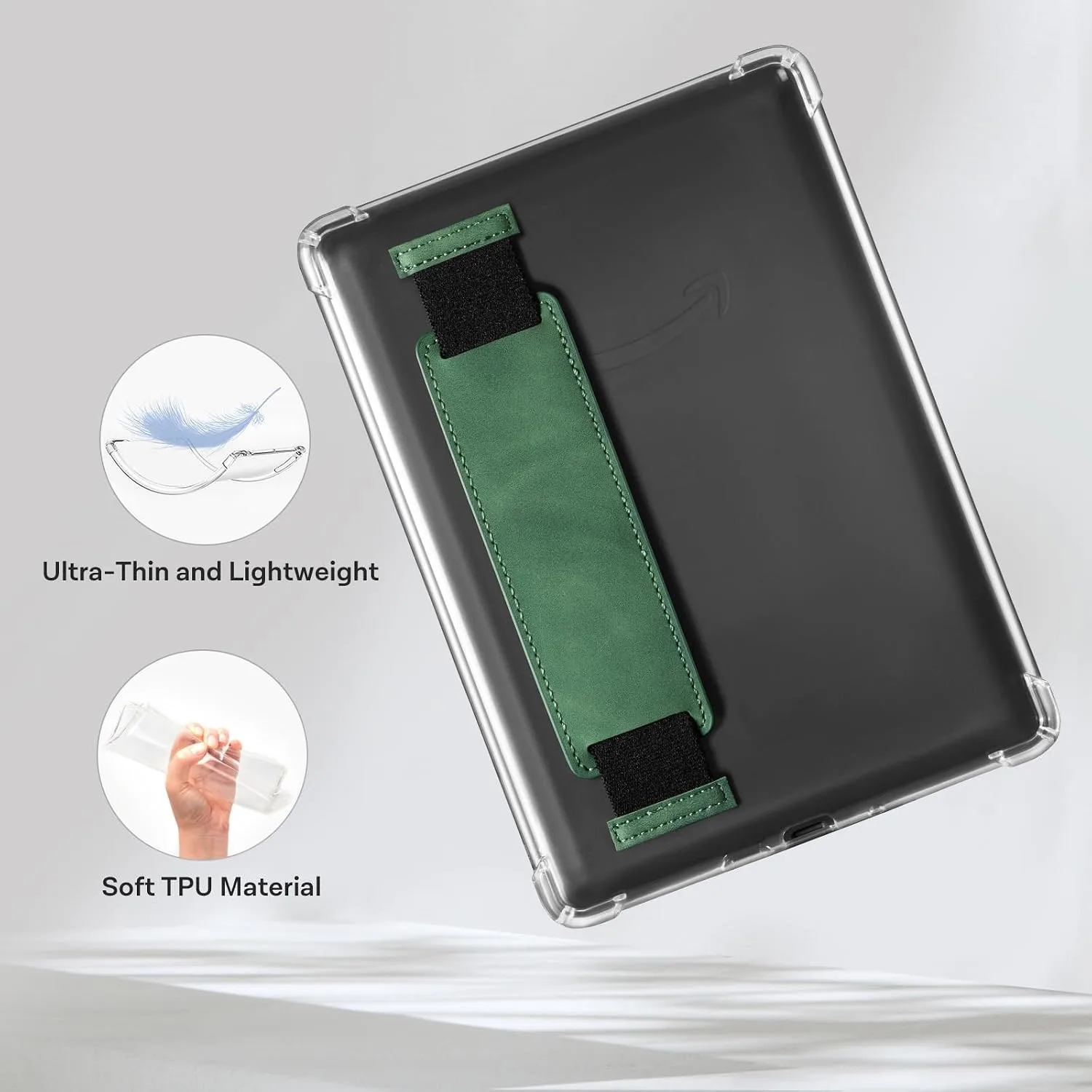CoBak Clear Case & Hand Strap for Ebook 11th Gen 2021-Lightweight Scratch-Proof Silicone Back Cover.SW-ZML-3-2408271021-T, Shibui