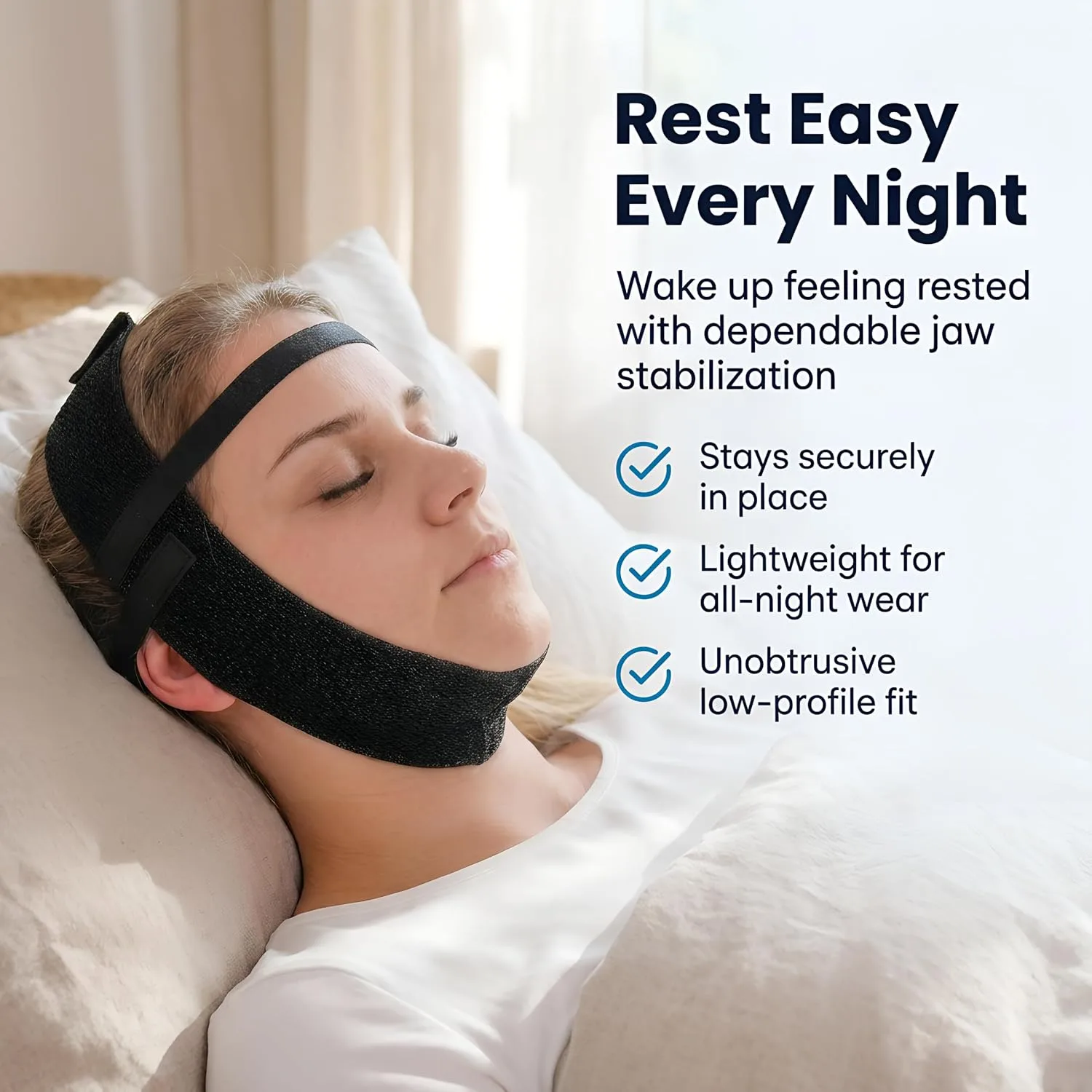 Post Surgery Facial Compression Garment Chin Strap Band, Double Chin Face Wrap Tape, Jawline Exerciser, Face Slimmer, Jowl Tightening, Chin Lifting Belt (Black)