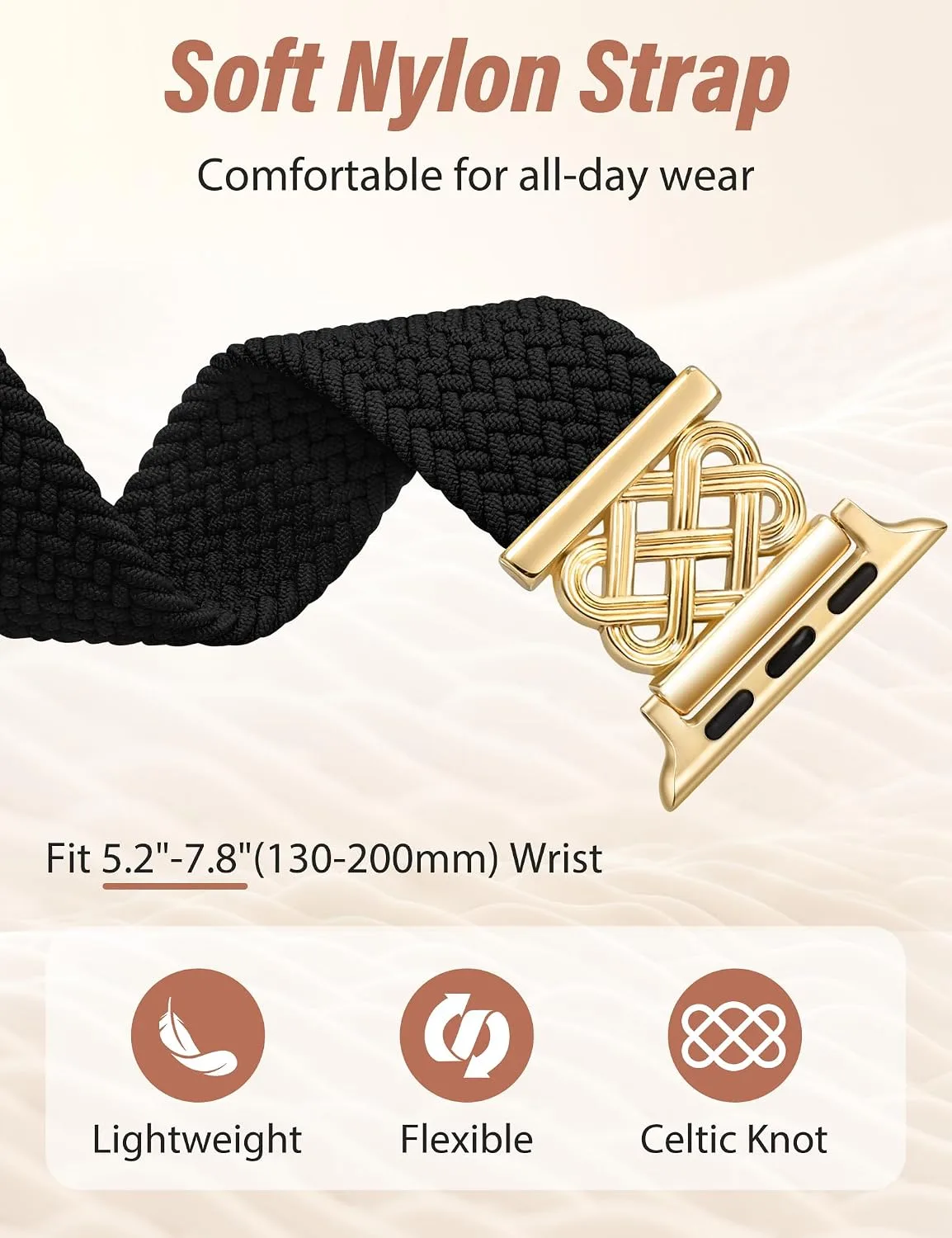 Braided Stretchy Band with Magnetic Clasp for Apple Watch Bands Women Men