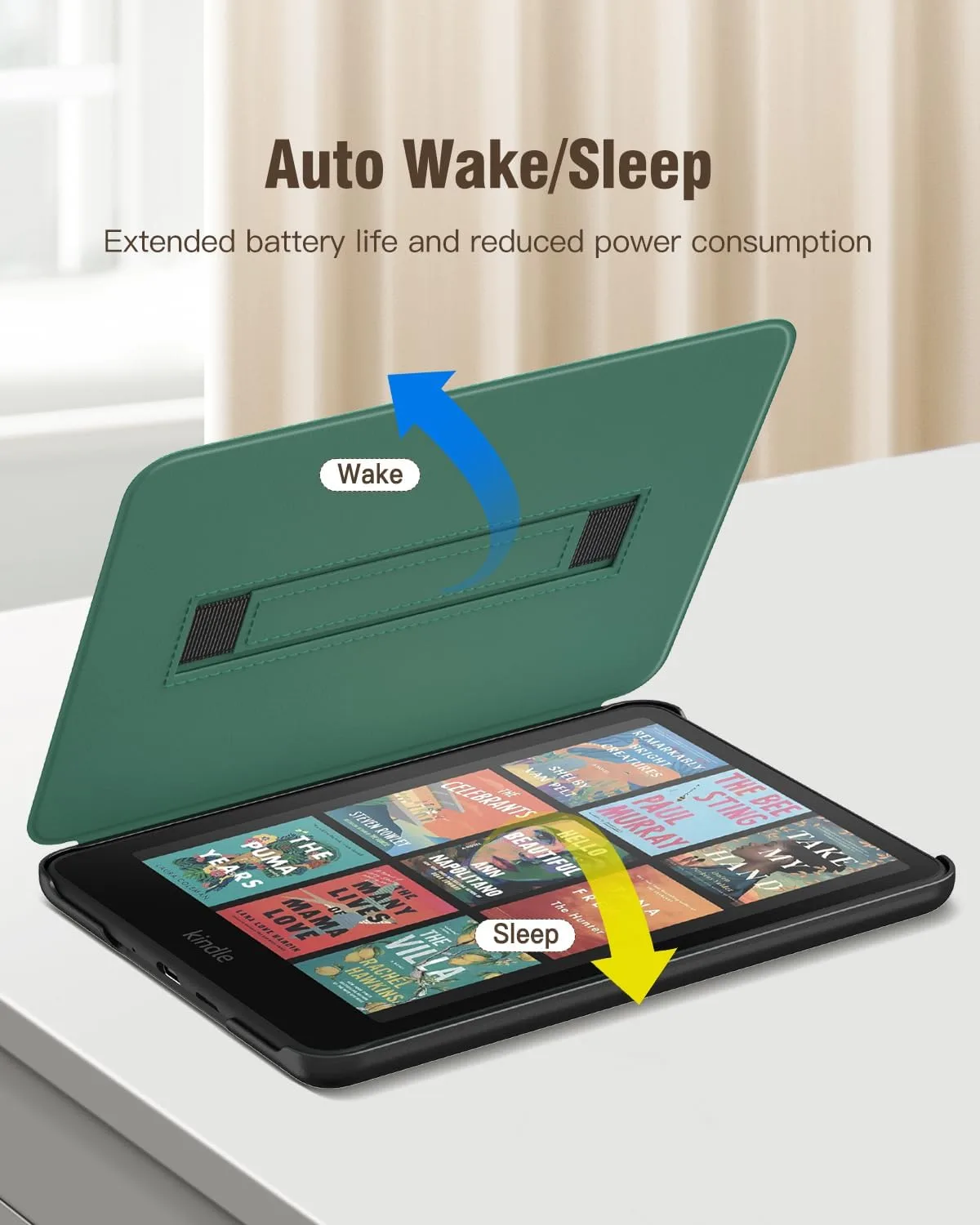MoKo Case for 7" Kindle Paperwhite 12th Gen 2024, Lotus Leaf Green